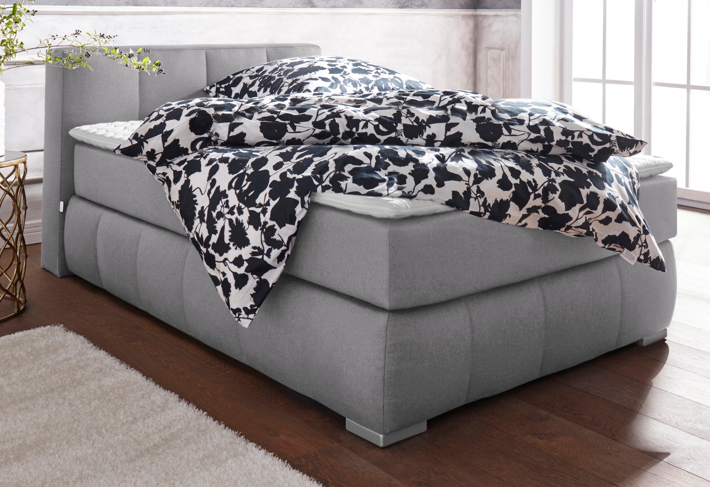 Guido Maria Kretschmer Home&Living Boxspringbett »Chelles«, inkl. Topper, in XXL- Überlänge 220 cm, Unterbox mit feine Wölbung
