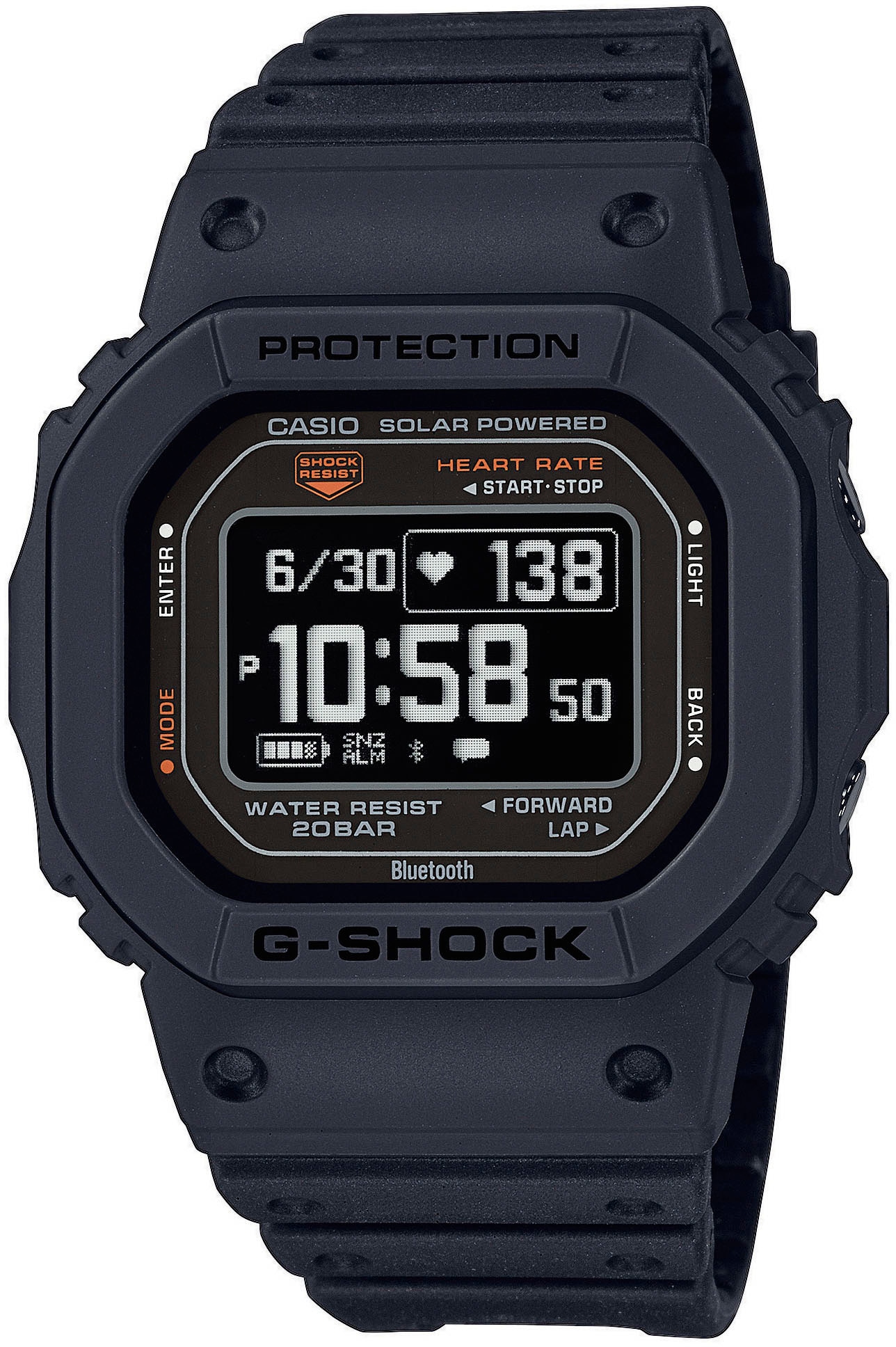 CASIO G-SHOCK Smartwatch »DW-H5600-1ER«, Solaruhr, Armbanduhr, Herrenuhr, Stoppfunktion,Herzfrequenzmesser)