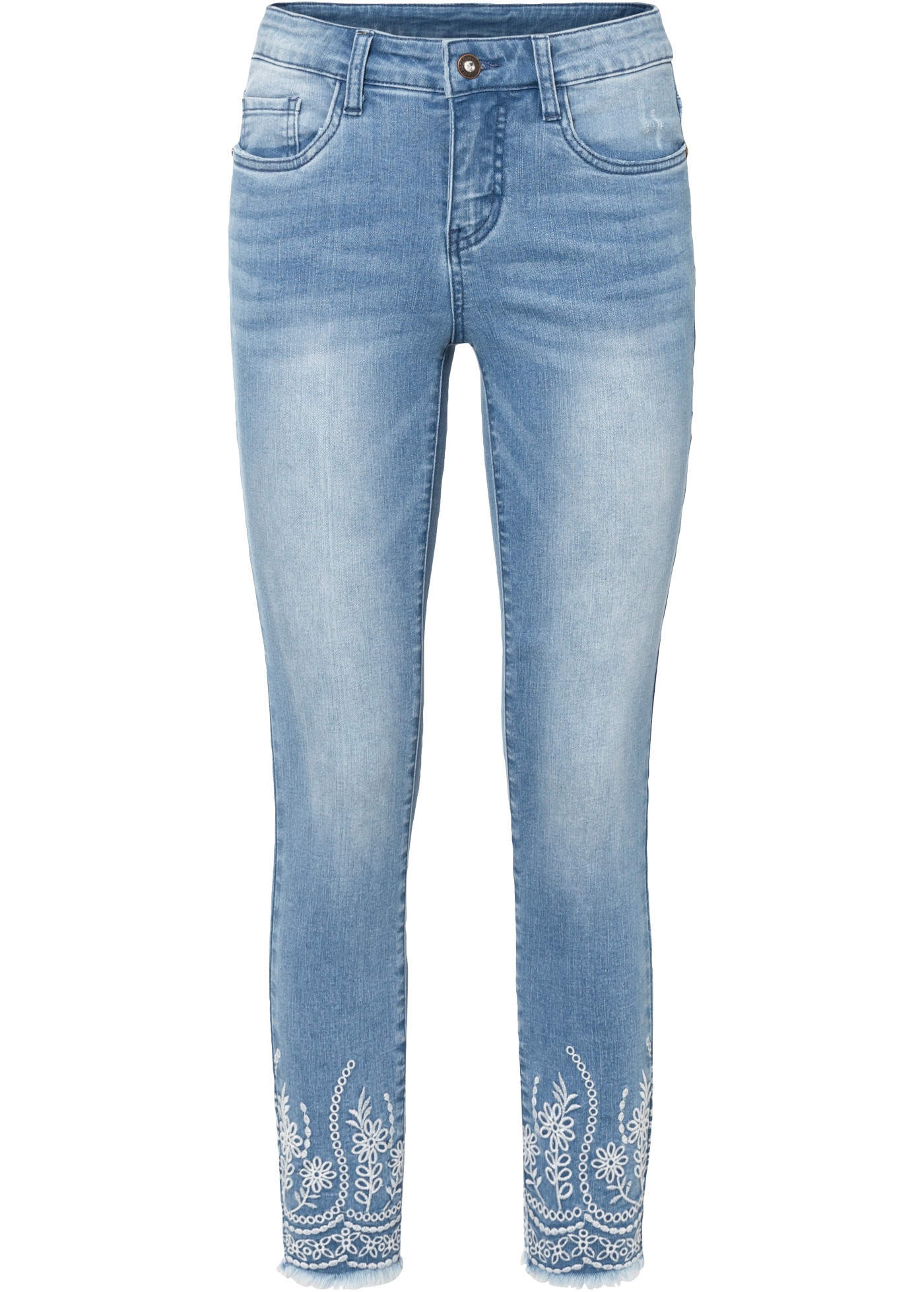 bonprix Skinny-fit-Jeans Skinny Fit, mit Elasthan-Anteil, Cropped Schnitt