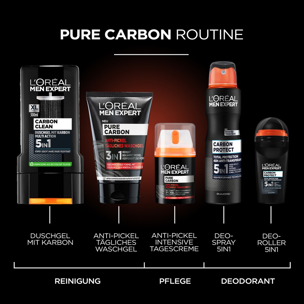 L'ORÉAL PARIS MEN EXPERT Gesichtsreinigungsgel »Pure Carbon Anti-Pickel«