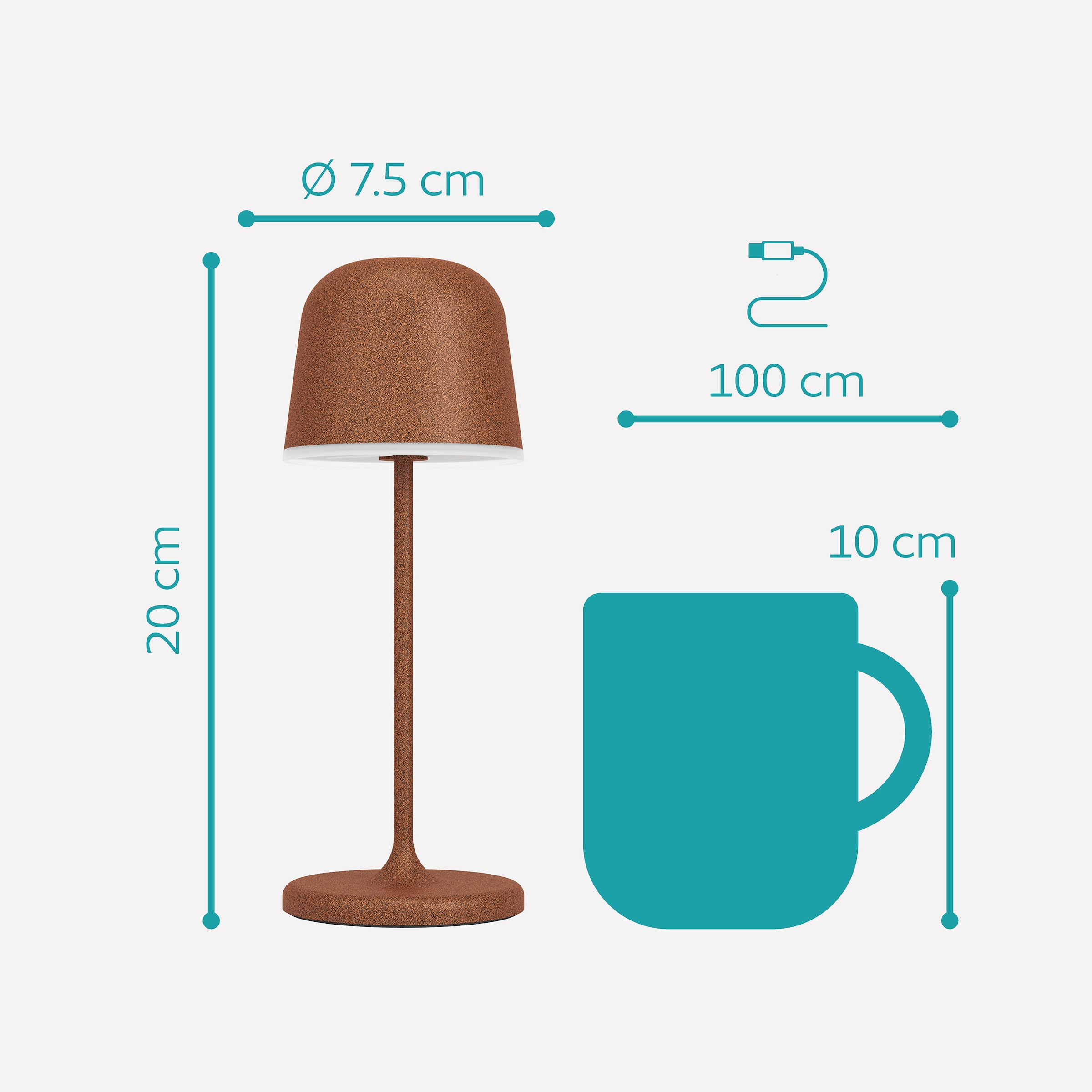 EGLO Tischleuchte »MANNERA-S Tischlampe - Alu, Stahl - LED - 1,8W - IP54« LED-Modul 1 Stk. Neutralweiß | Warmweiß Akku Außentischleuchte, Gartenlampe m. Erdspieß, H20 x Ø7,5 cm