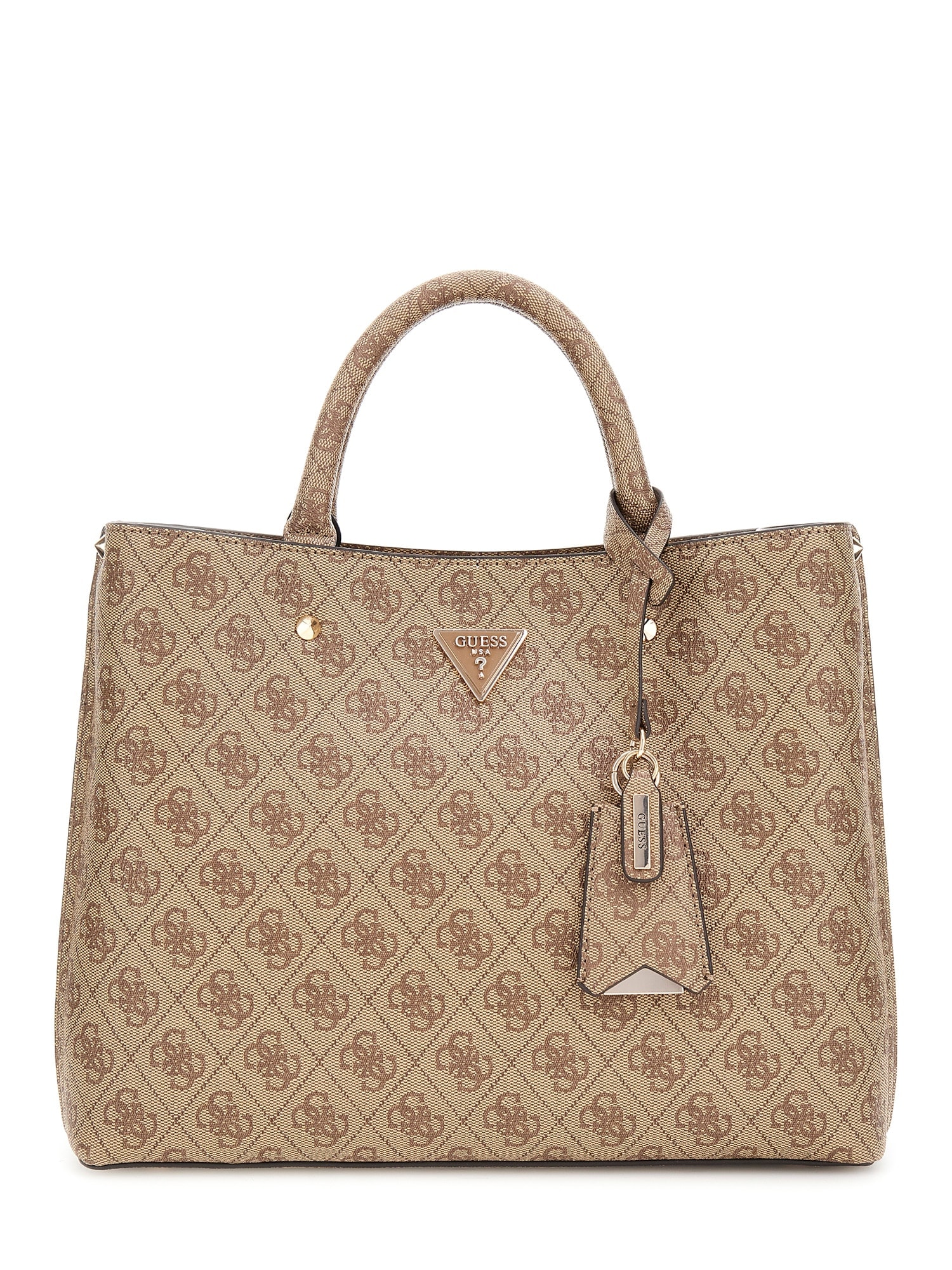 Guess Umhängetasche »MERIDIAN II GIRLFRIEND SATCHEL« Damen Handtasche, Schultertasche mit Logo-Schmuckelement