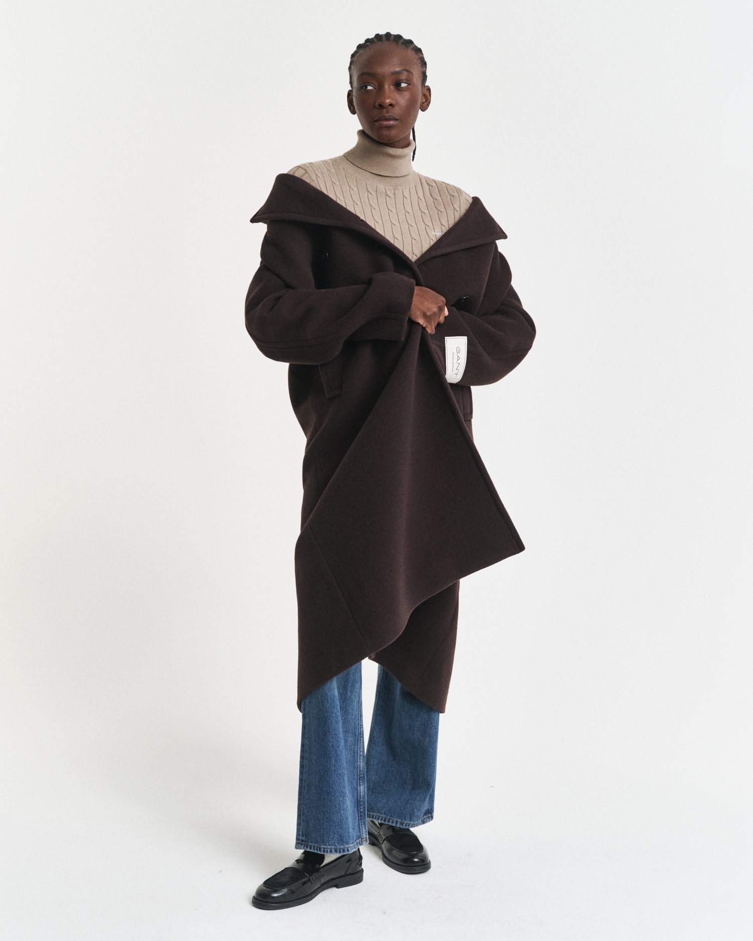 Gant Rollkragenpullover »STRETCH COTTON CABLE TURTLENECK«, mit Zopfmuster
