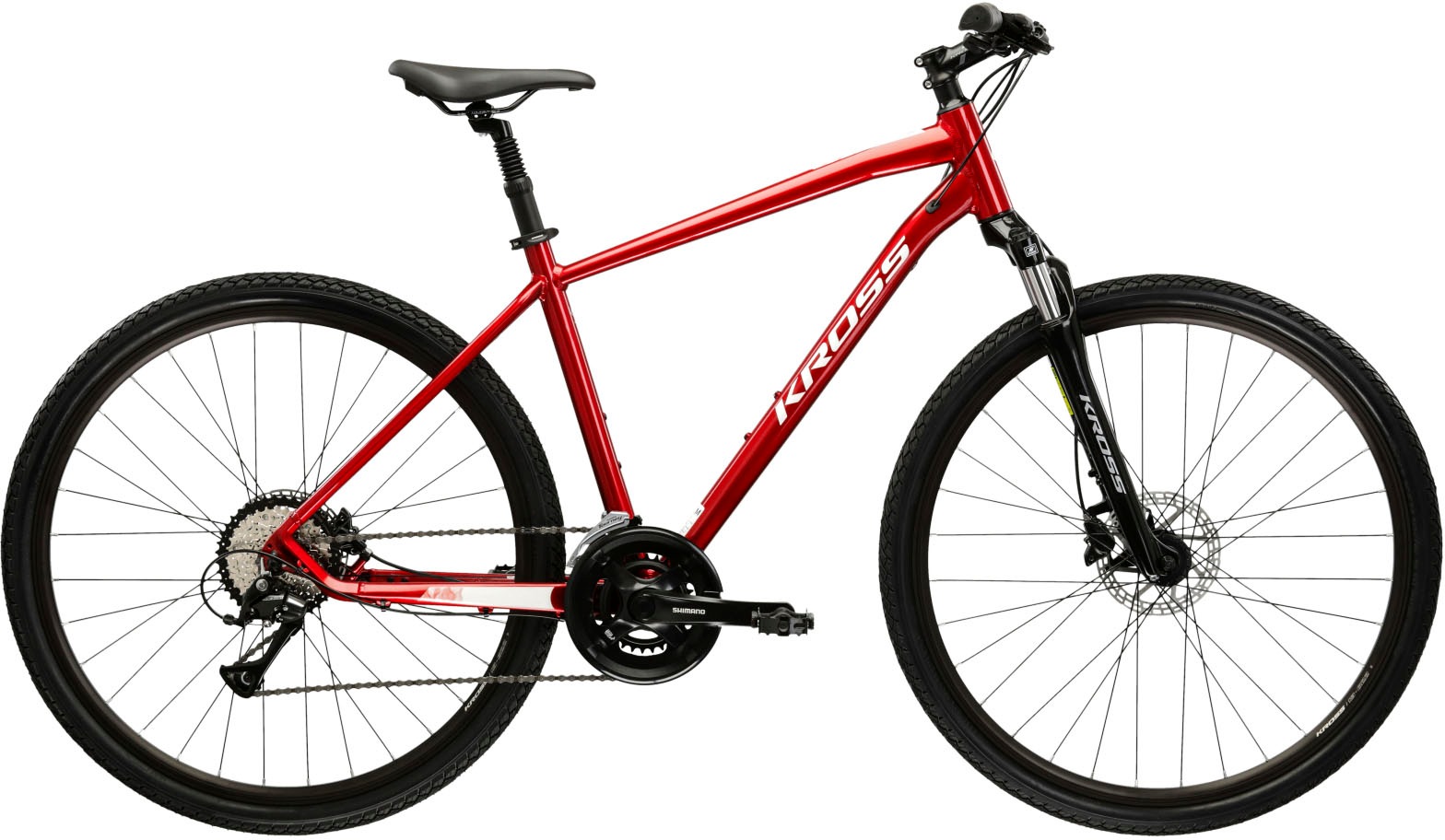 Kross Crossrad »Evado 4.0« 18 Gang Shimano ACERA M3020 Schaltwerk Kettenschaltung in rot, Größe 28 Zoll (71,12 cm) hinten: 28 Zoll (71,12 cm)