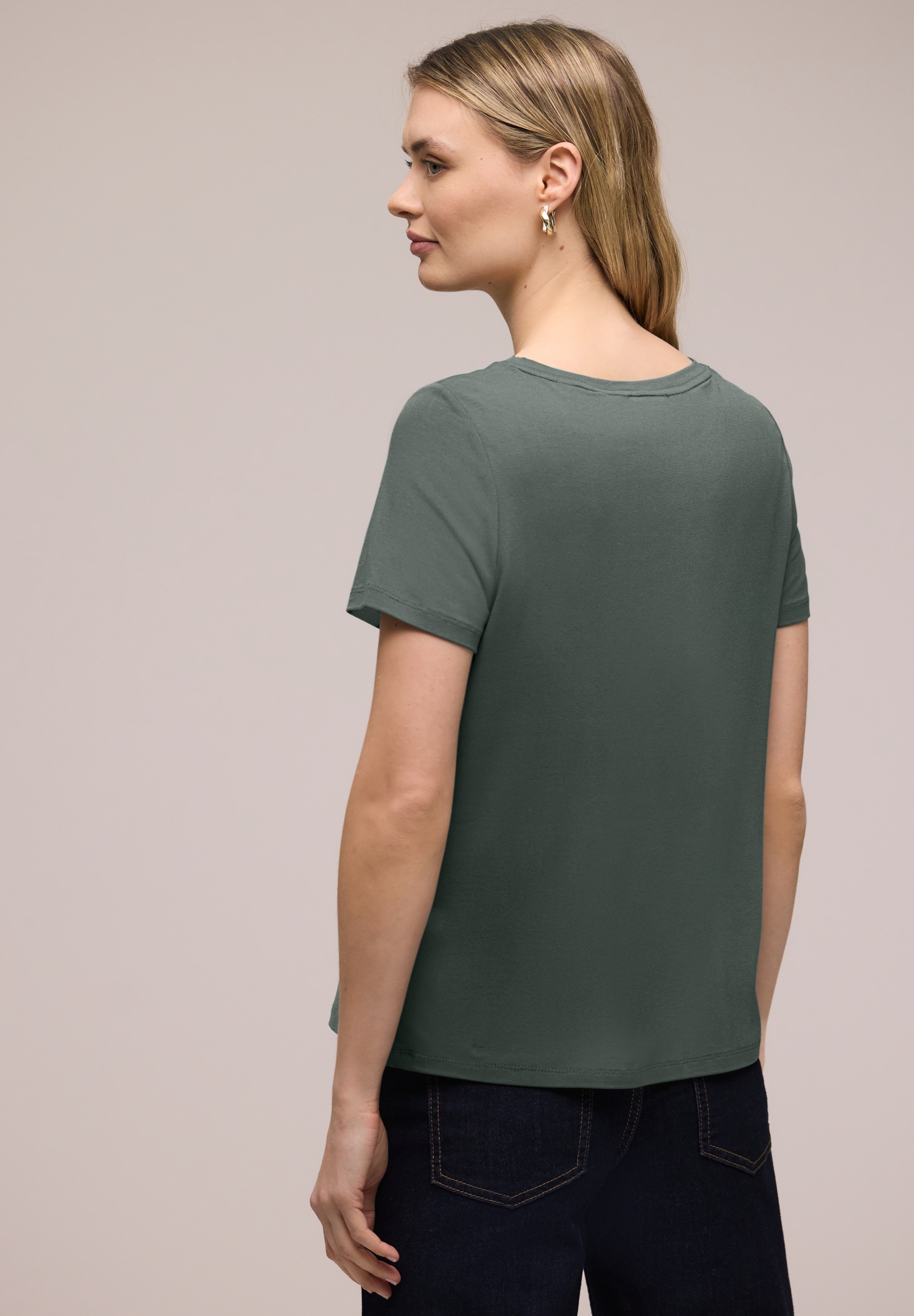 STREET ONE Rundhalsshirt Sommershirt mit Wording-Print