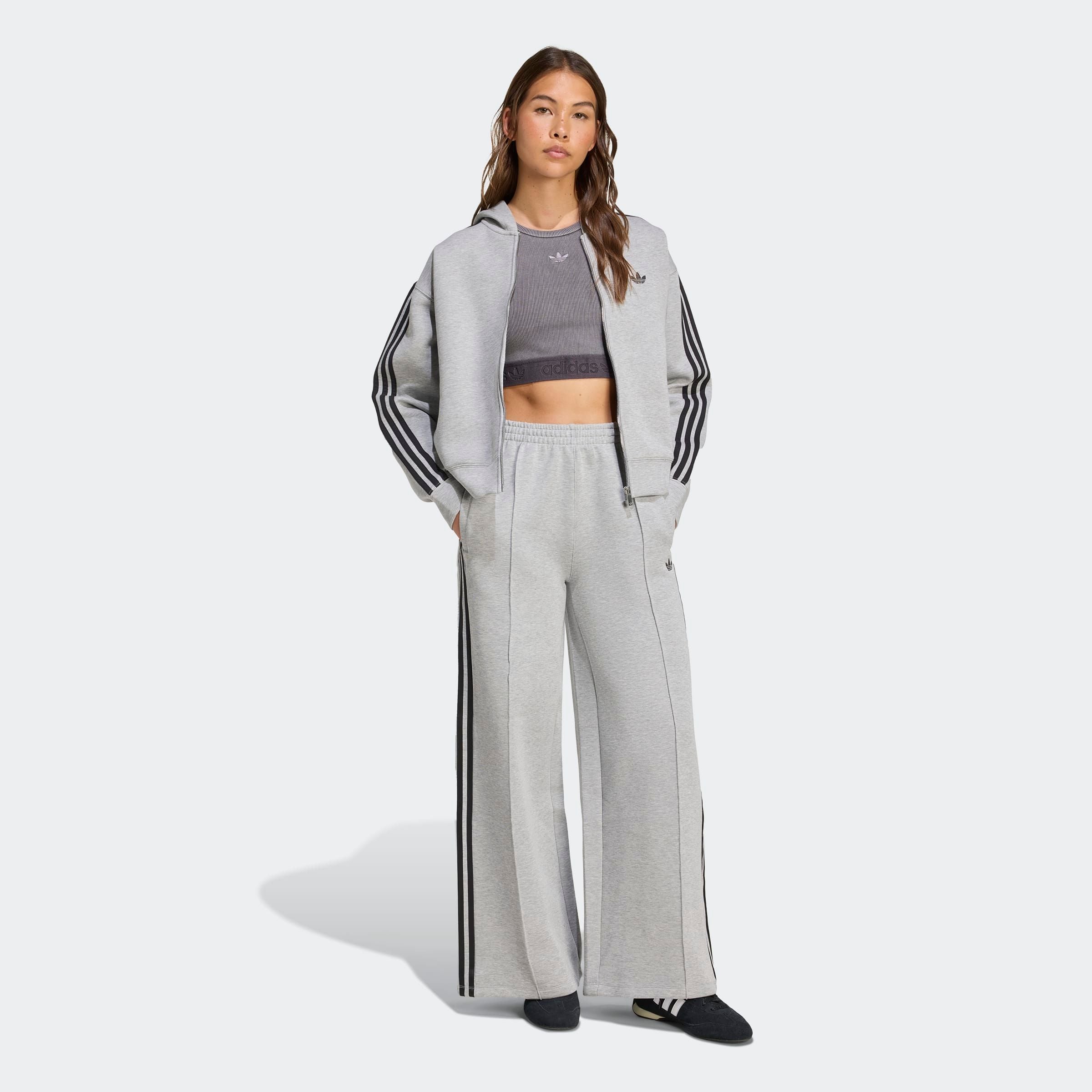 adidas Originals Sweatjacke »ADICOLOR 3-STREIFEN SPACER MIT DURCHGEHENDEM REISSVERSCHLUSS« mit Kapuze, aus Baumwolle und Polyester, für Alltag