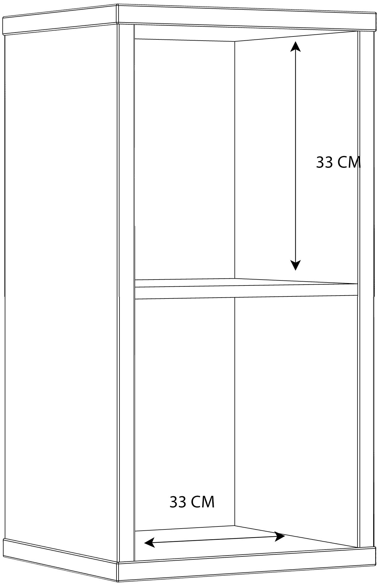 FORTE Standregal, Regal mit 2 Fächern, B/H/T 38,2x72,9x32,9 cm, langlebige Beschichtung