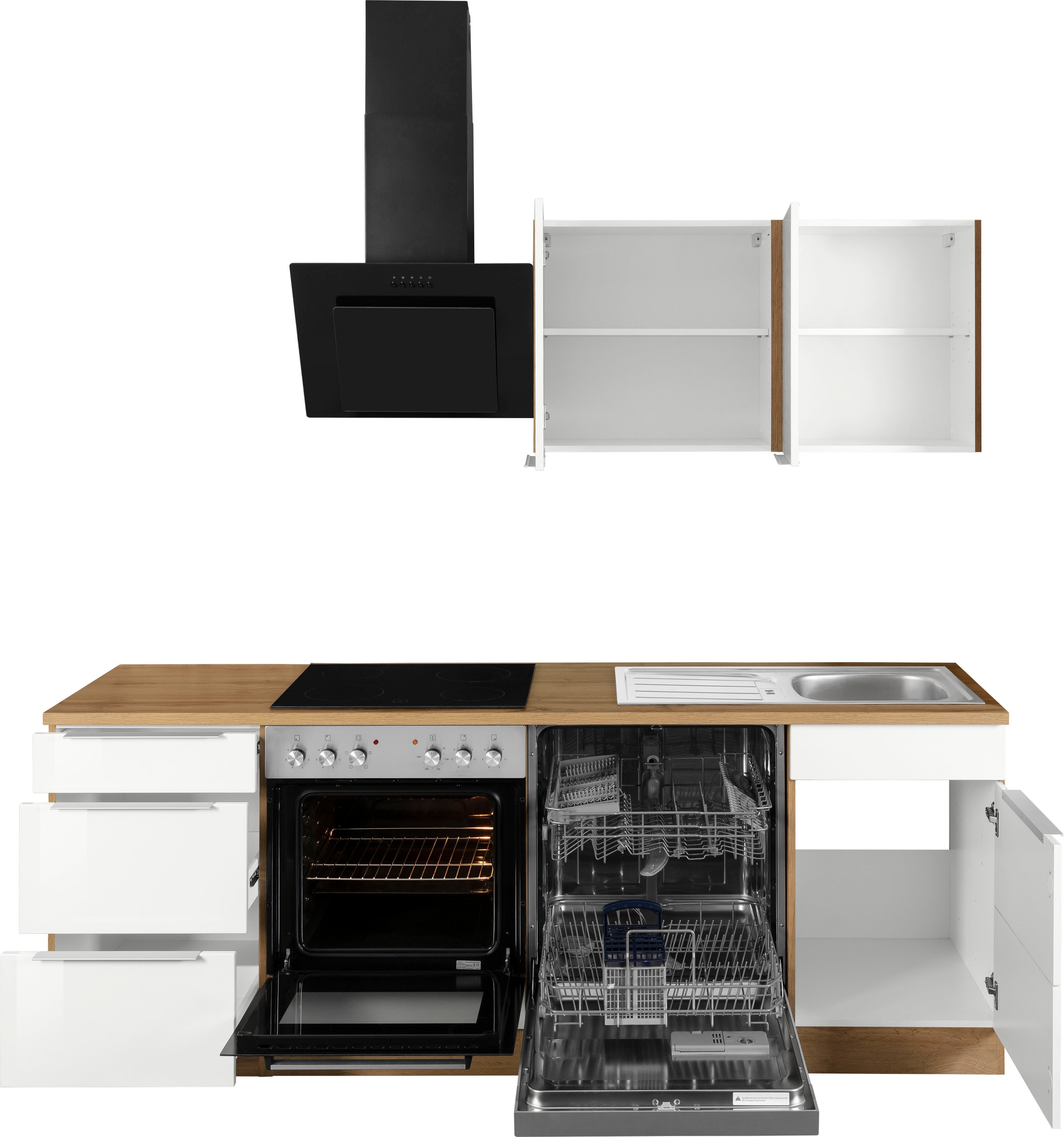 HELD MÖBEL Küchenzeile »Brindisi«, im 220 E-Geräten, Online OTTO mit Breite cm Shop bestellen
