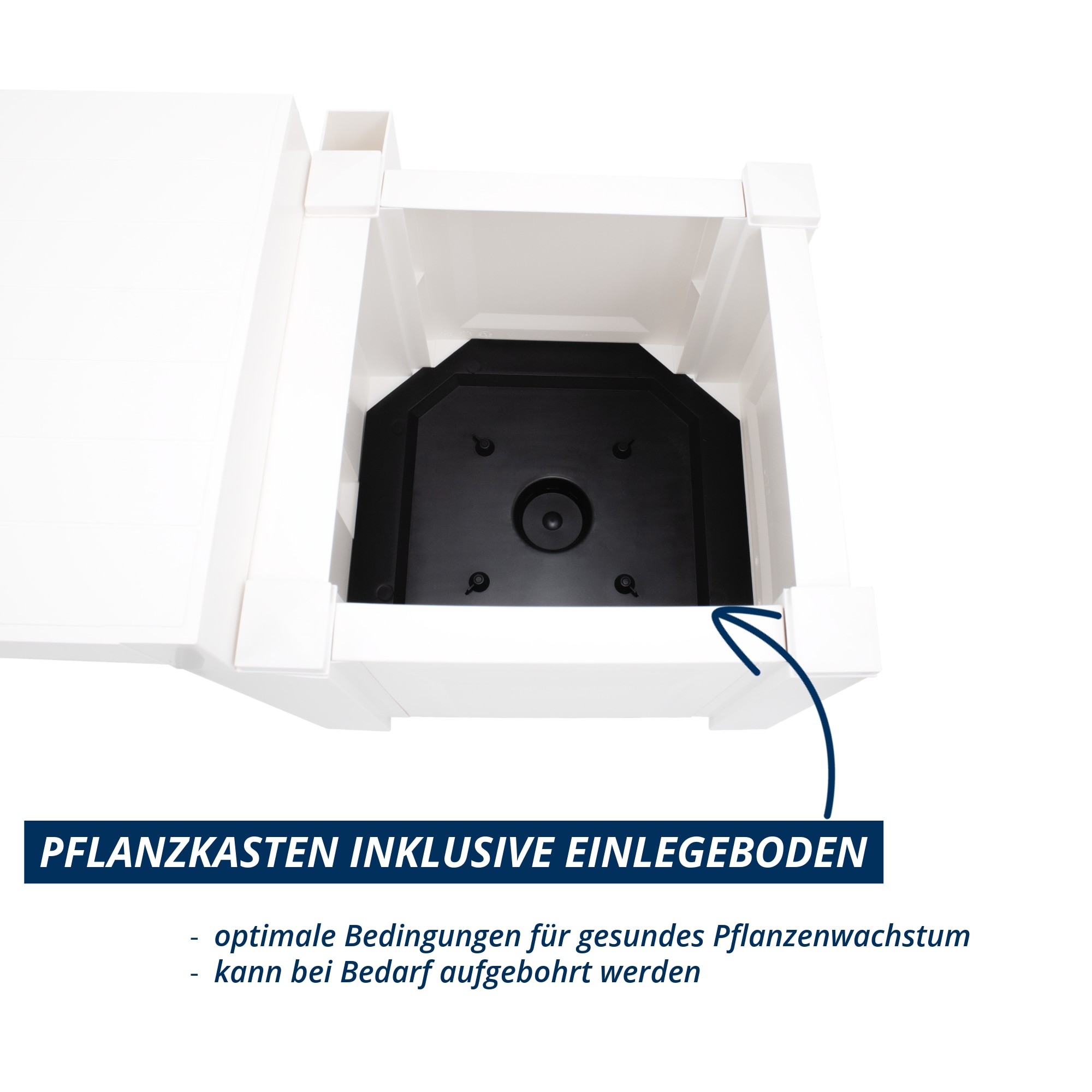 KHW Gartenbank »Berlin« mit zwei Pflanzkästen, weiß