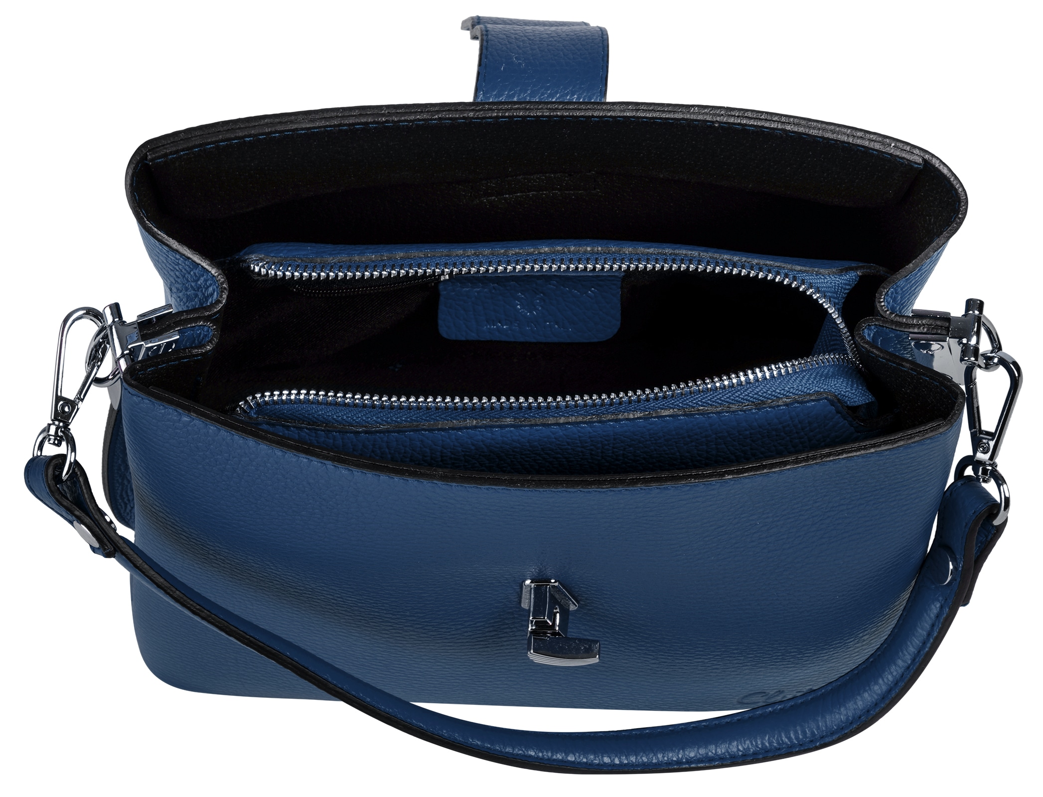Cluty Umhängetasche, echt Leder, Made in Italy