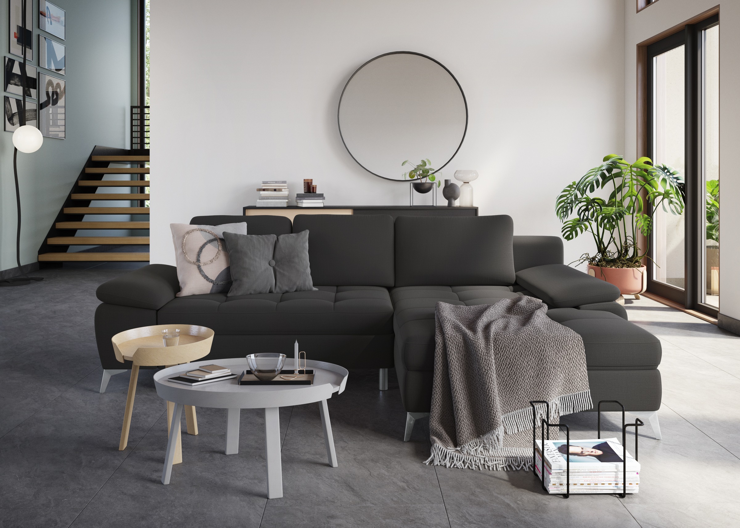 sit&more Ecksofa »Latigo L-Form«, mit Recamiere, wahlweise mit Bettfunktion und Bettkasten
