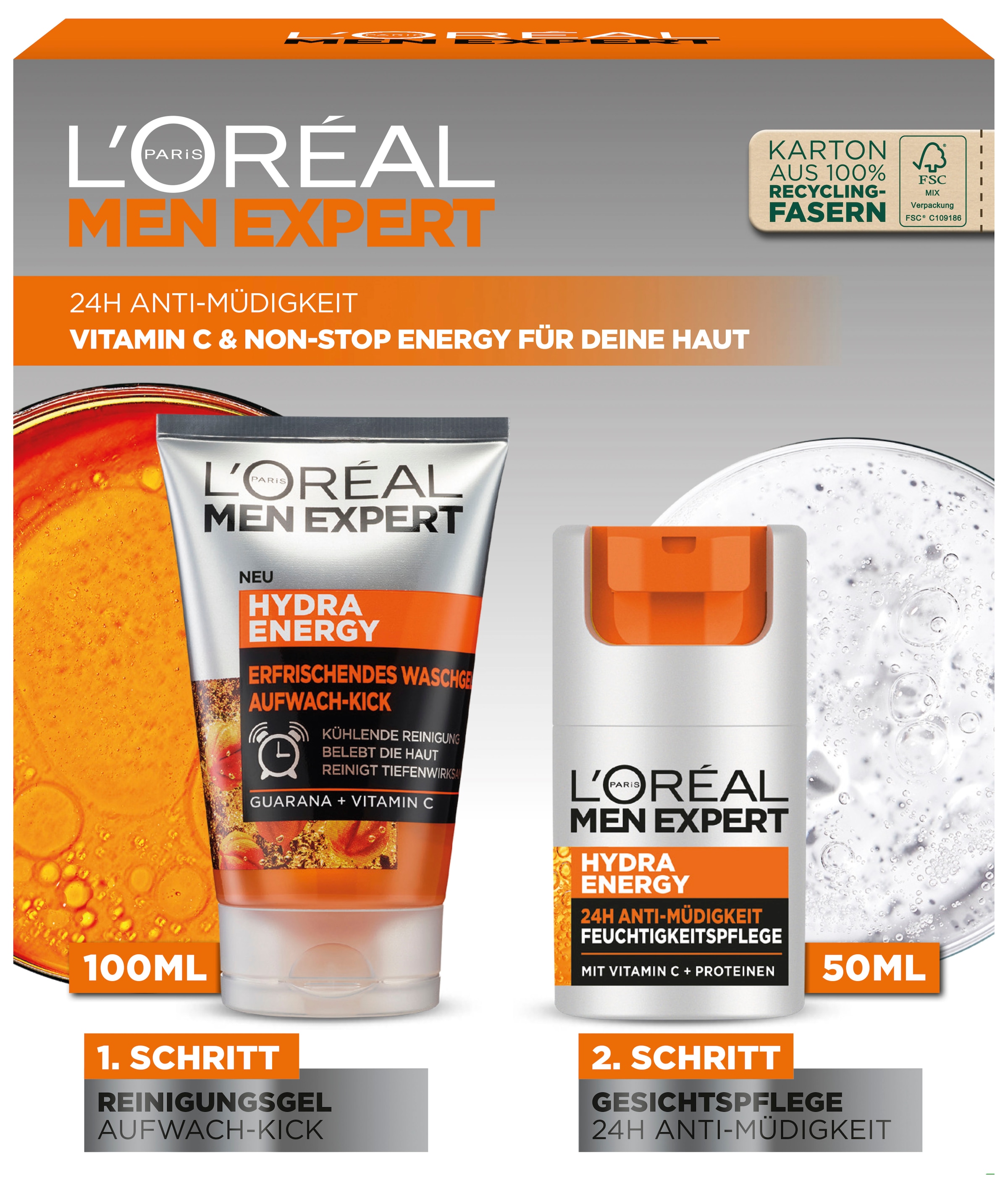 Gesichtspflege-Set »L'Oréal Men Expert Hydra Energy Geschenkset«, mit Vitamin C