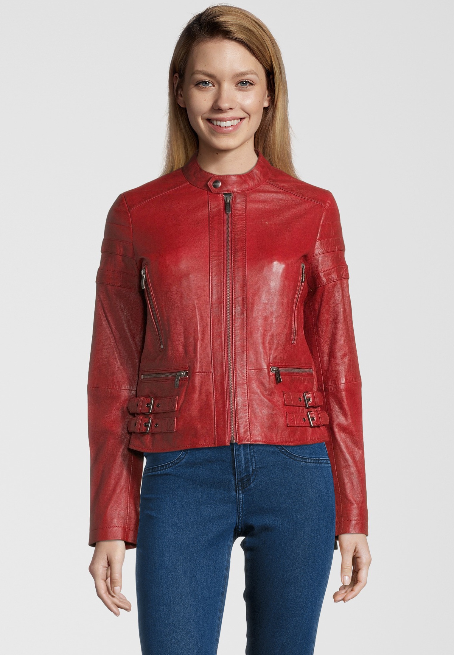 Buffalo Lederjacke »BE Devoted«, mit seitlichen Schnallen