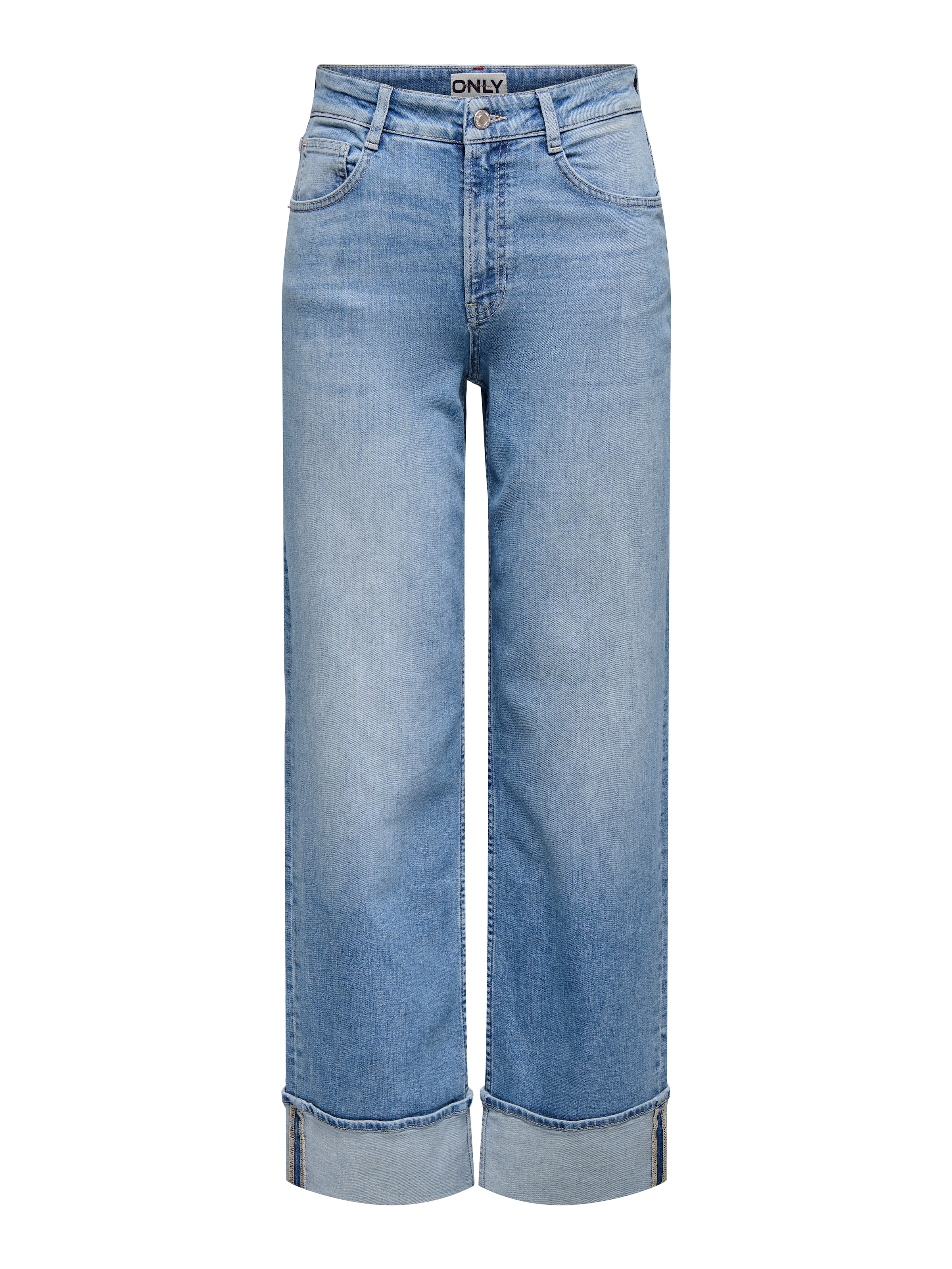 ONLY High-waist-Jeans »ONLMERCER HW WIDE FOLD UP DNM REA330NOOS« Baumwollmischung, high waist, wide fit