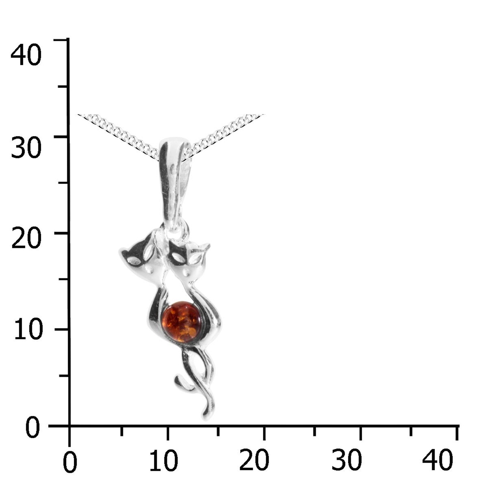 OSTSEE-SCHMUCK Kette mit Anhänger »- Katze - Silber 925/000 - Bernstein«