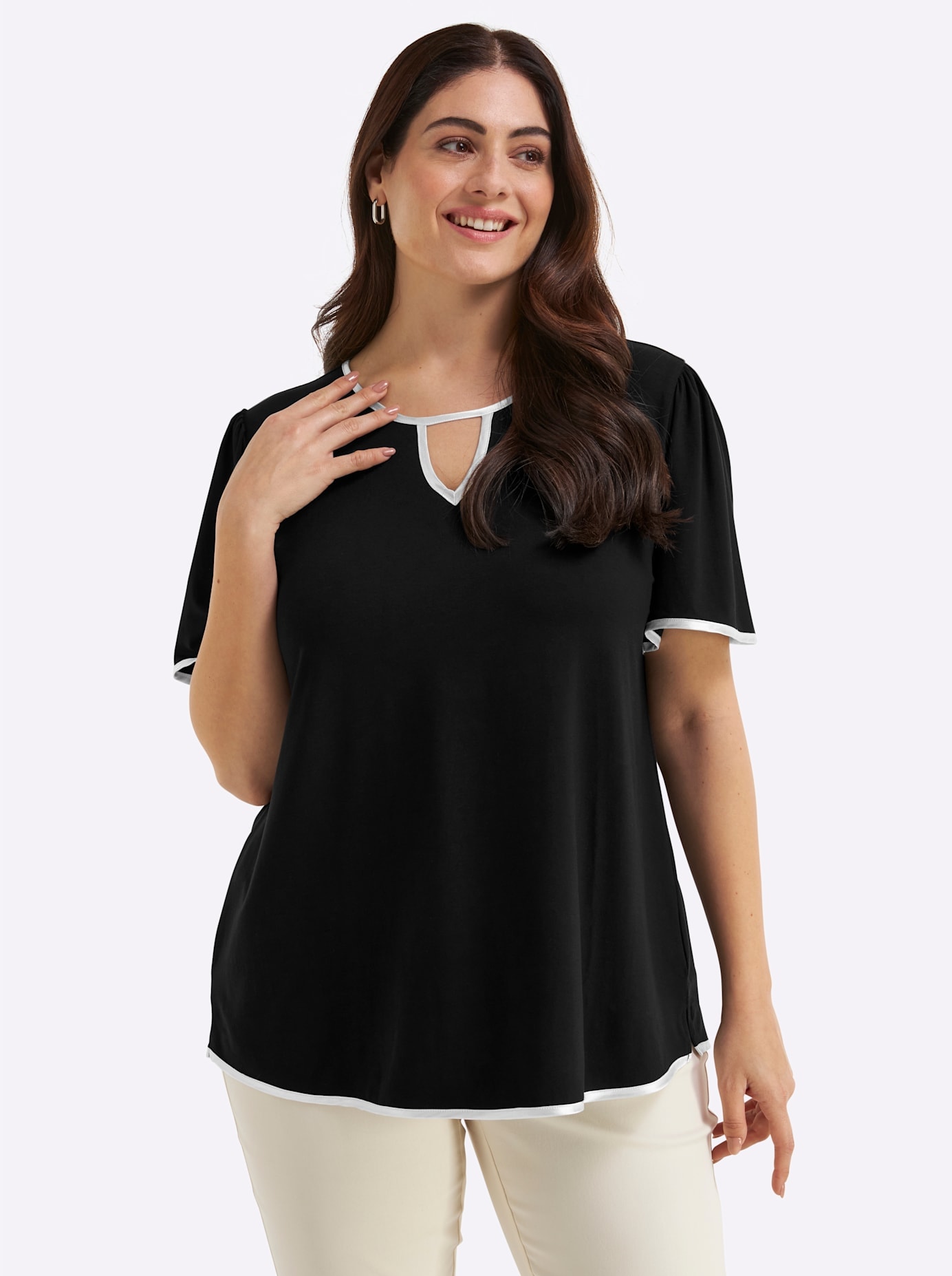 Sheego Rundhalsshirt »Halbarmshirt« 1
