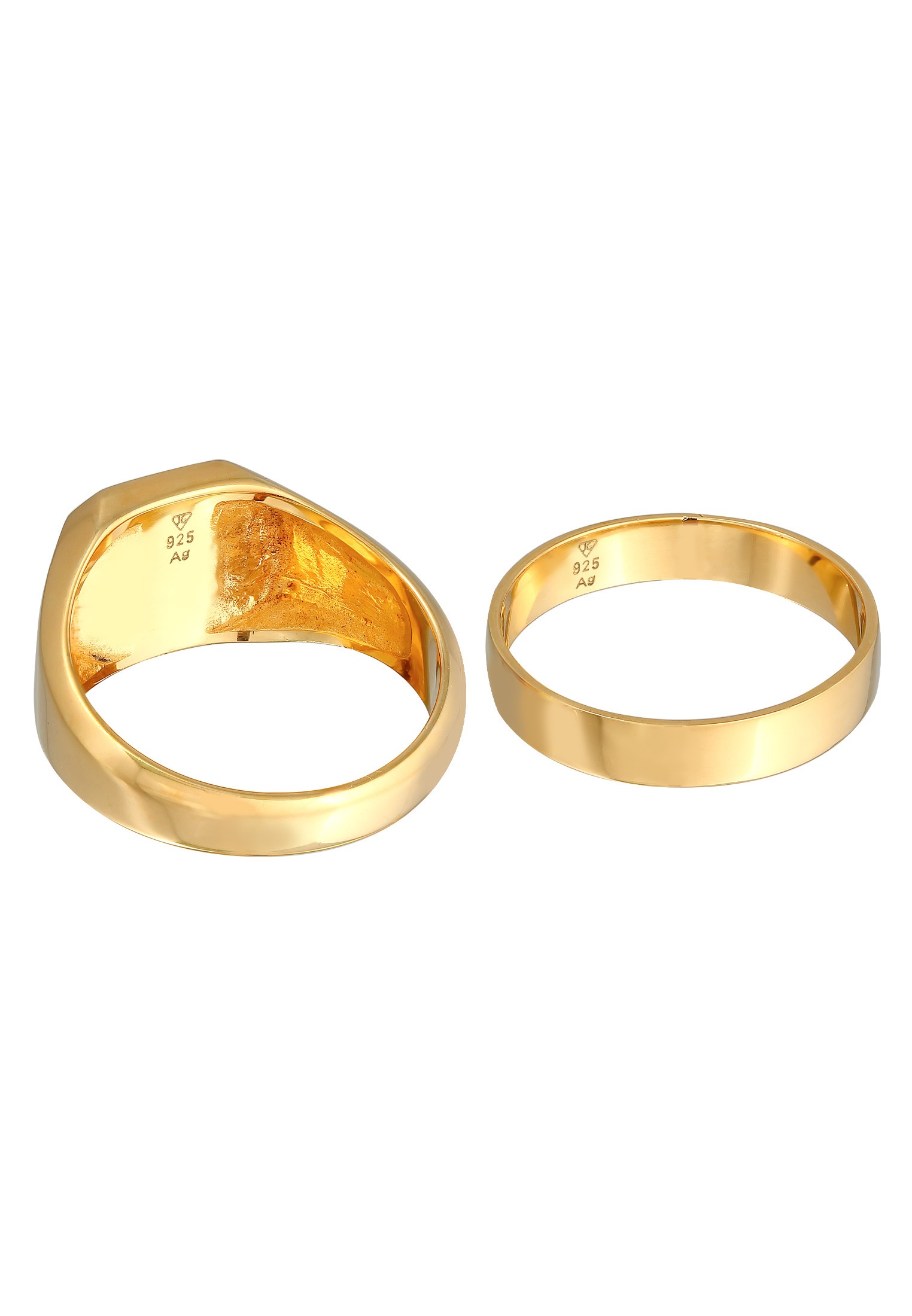 Kuzzoi Ring-Set »Ring Kuzzoi Siegelring Bandring Set 925 Silber«
