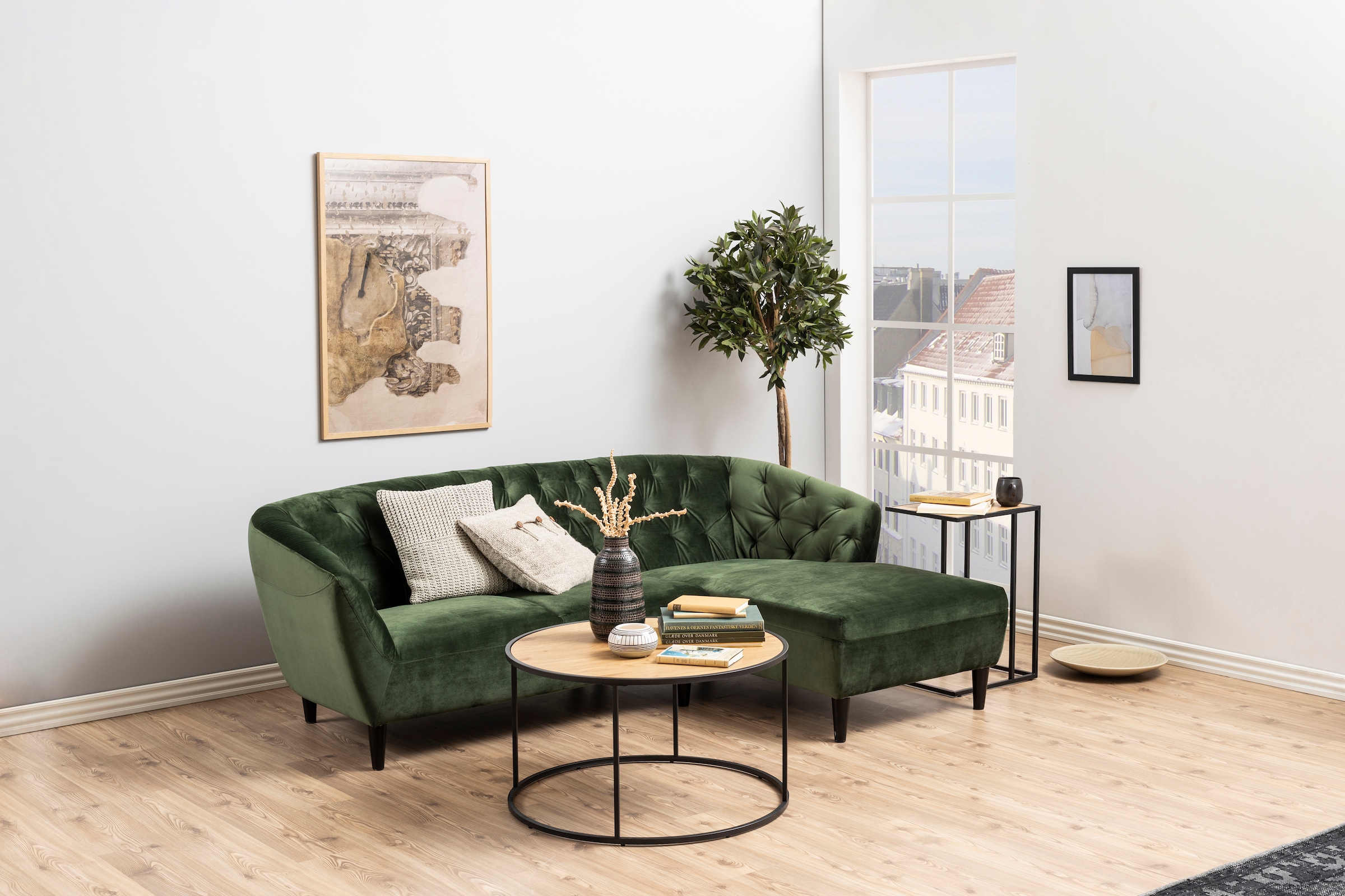 ACTONA GROUP Beistelltisch, mit schmalem Metallgestell im modernen Industrie-Look, Höhe 63 cm