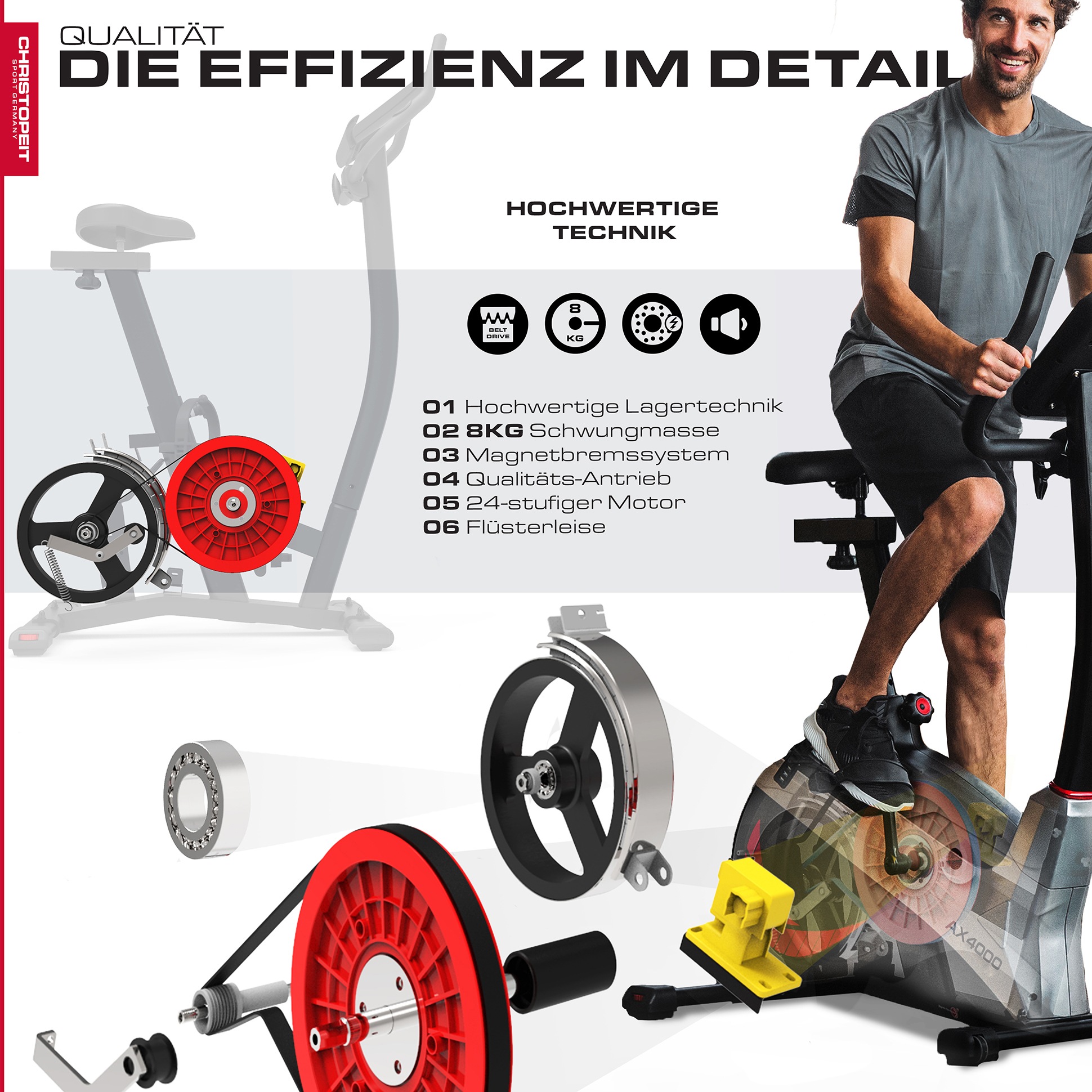 Christopeit Sport® Ergometer »AX 4000«, mit verstellbarem Komfortsattel  online bei OTTO