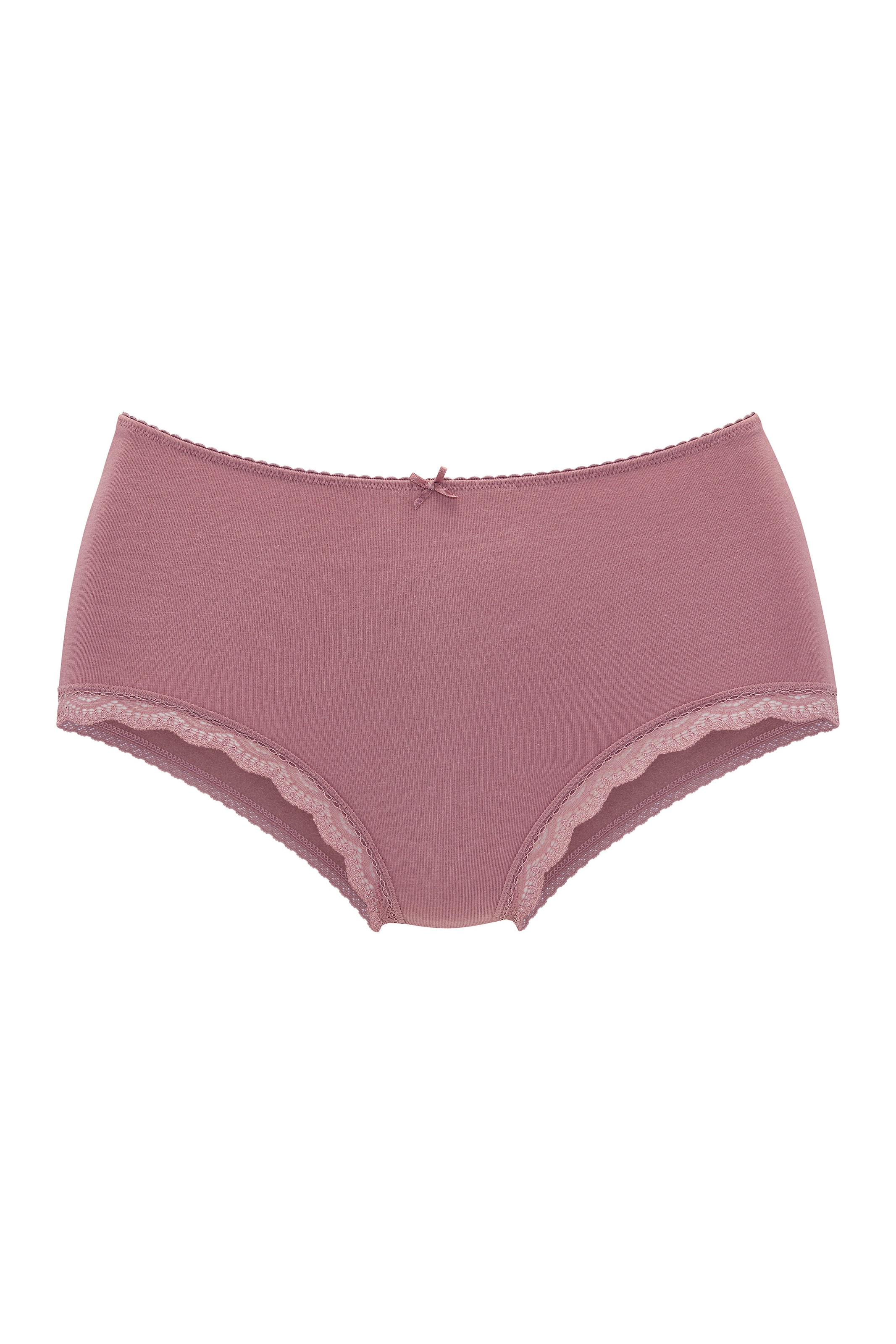 LASCANA Taillenslip 5er-Pack,  aus elastischer Baumwolle mit zarter Spitze, mit Aufbewahrungsbox