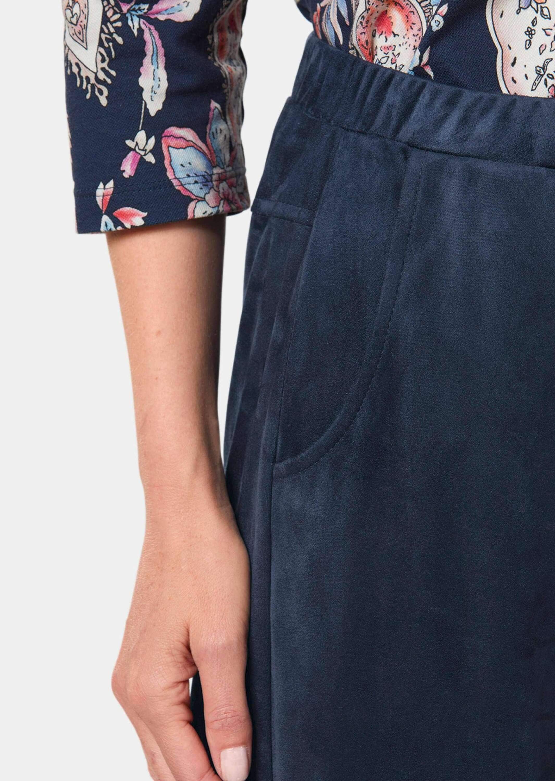 GOLDNER 7/8-Hose »Kurzgröße Kurzgröße - Trendstarke Culotte in Velourslederoptik«