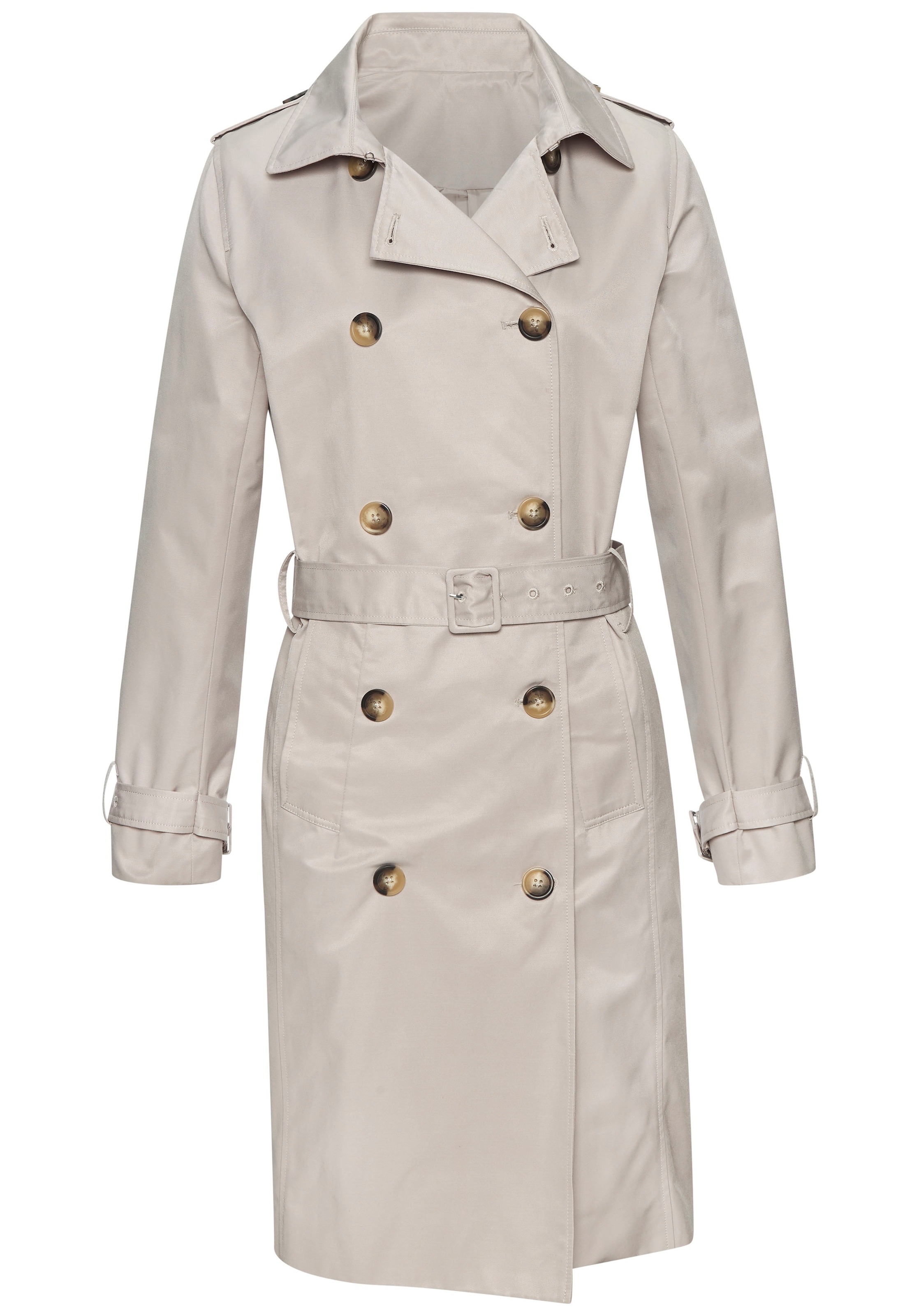LASCANA Trenchcoat, mit Passe, pflegeleichter Materialmix