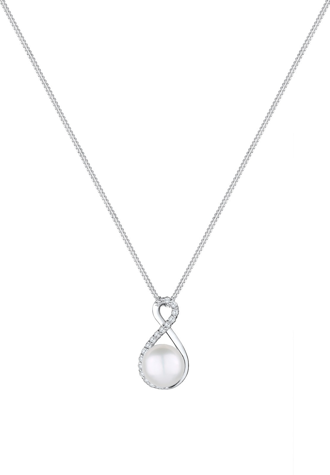 Elli Premium Silberkette »Halskette Infinity Zirkonia Weiß 925 Sterling Silber«