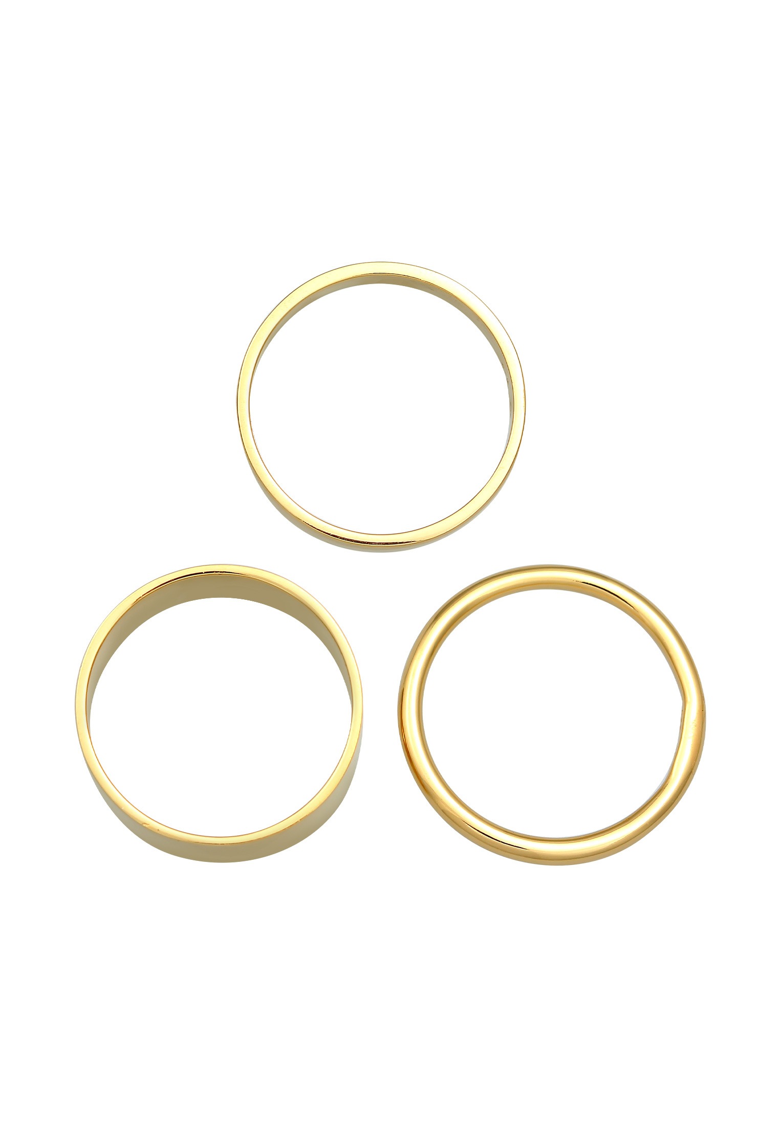 Elli Ring-Set »Ring Bandring Breit Schmal Rund 3er Set 925 Silber«