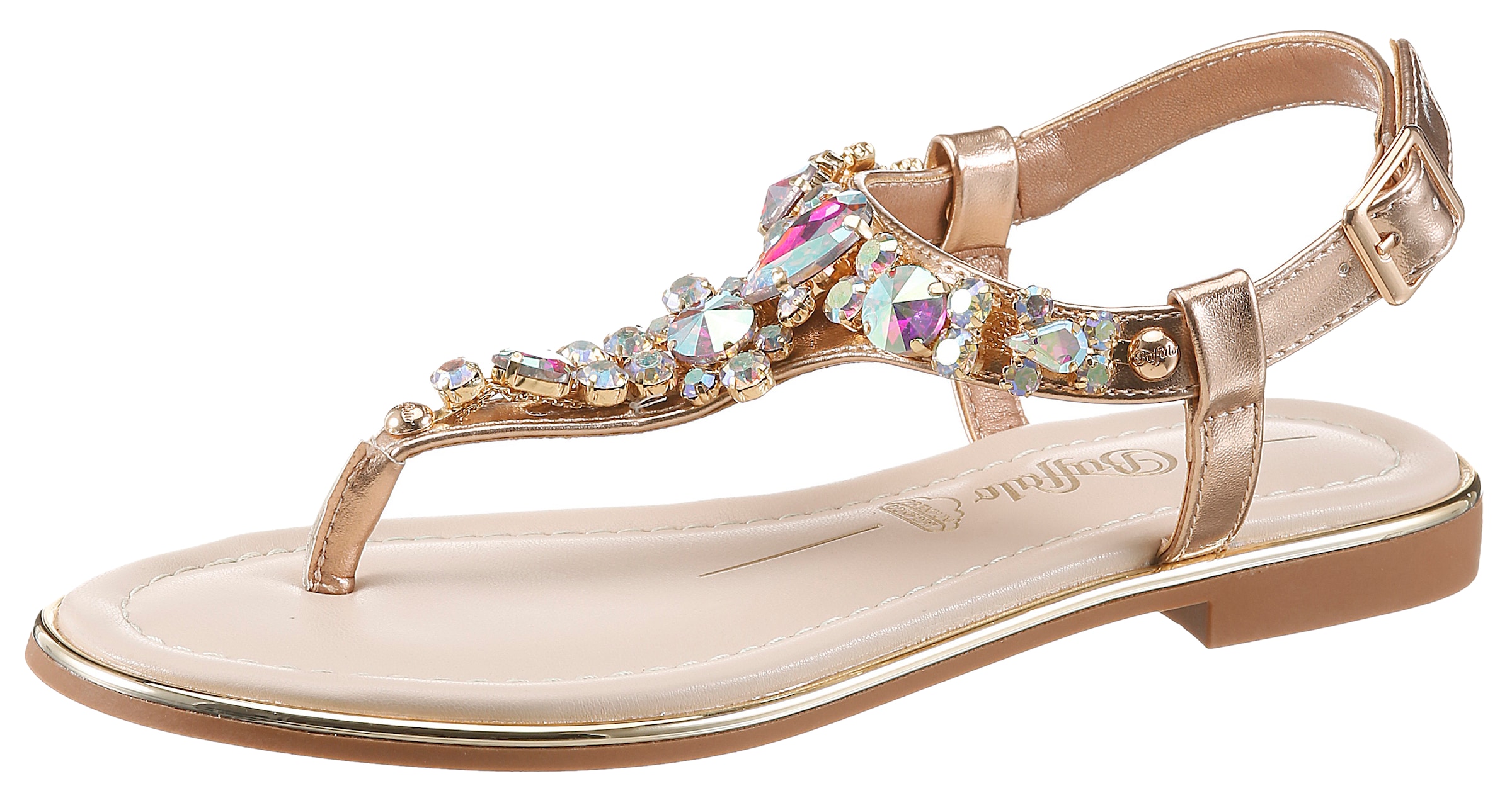 Buffalo Zehentrenner »KIRA ICE«  , Riemchensandale, Sommerschuh, Urlaubsandale, Memory Foam Innensohle