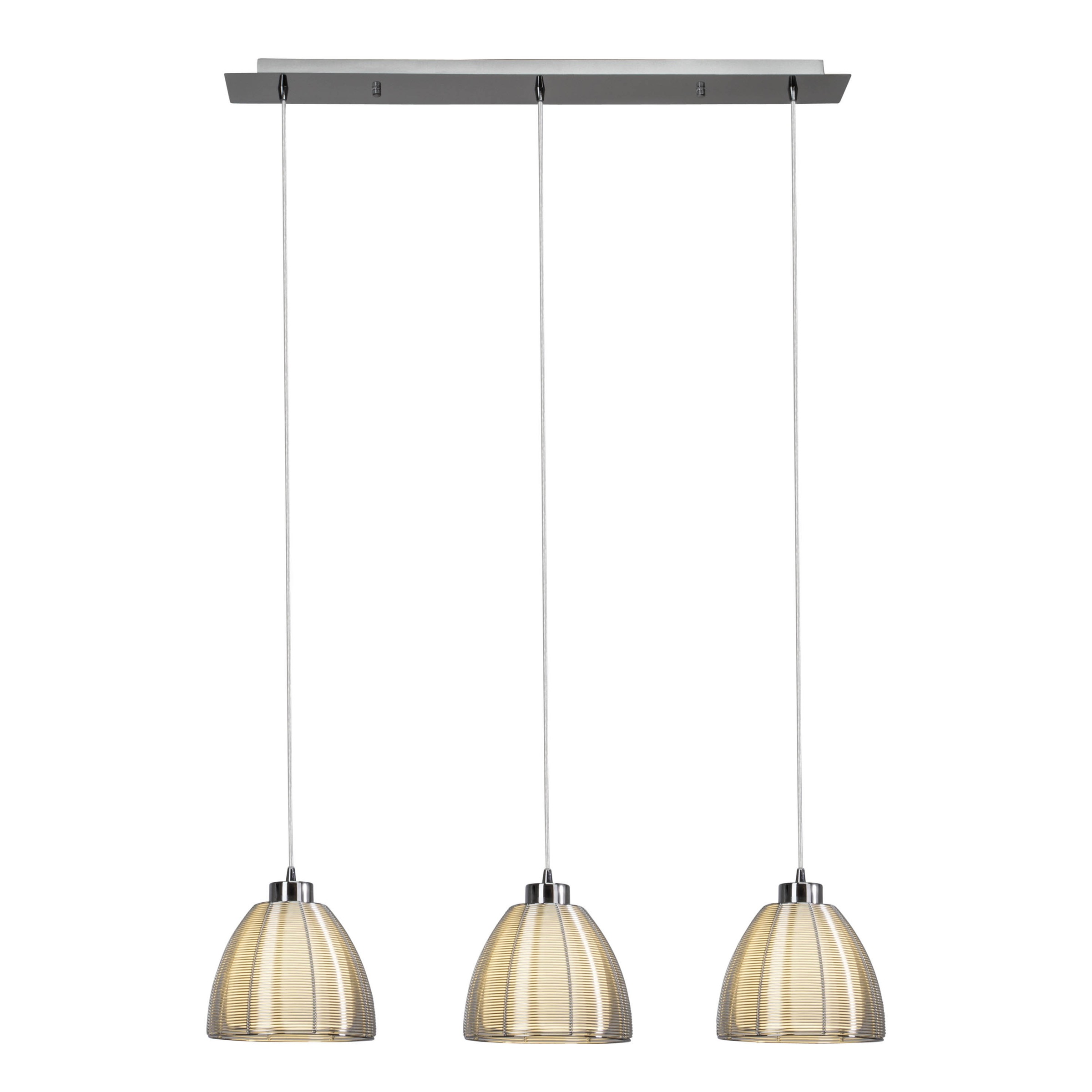Brilliant Leuchten Relax Pendelleuchte 3flg chrom/weiß