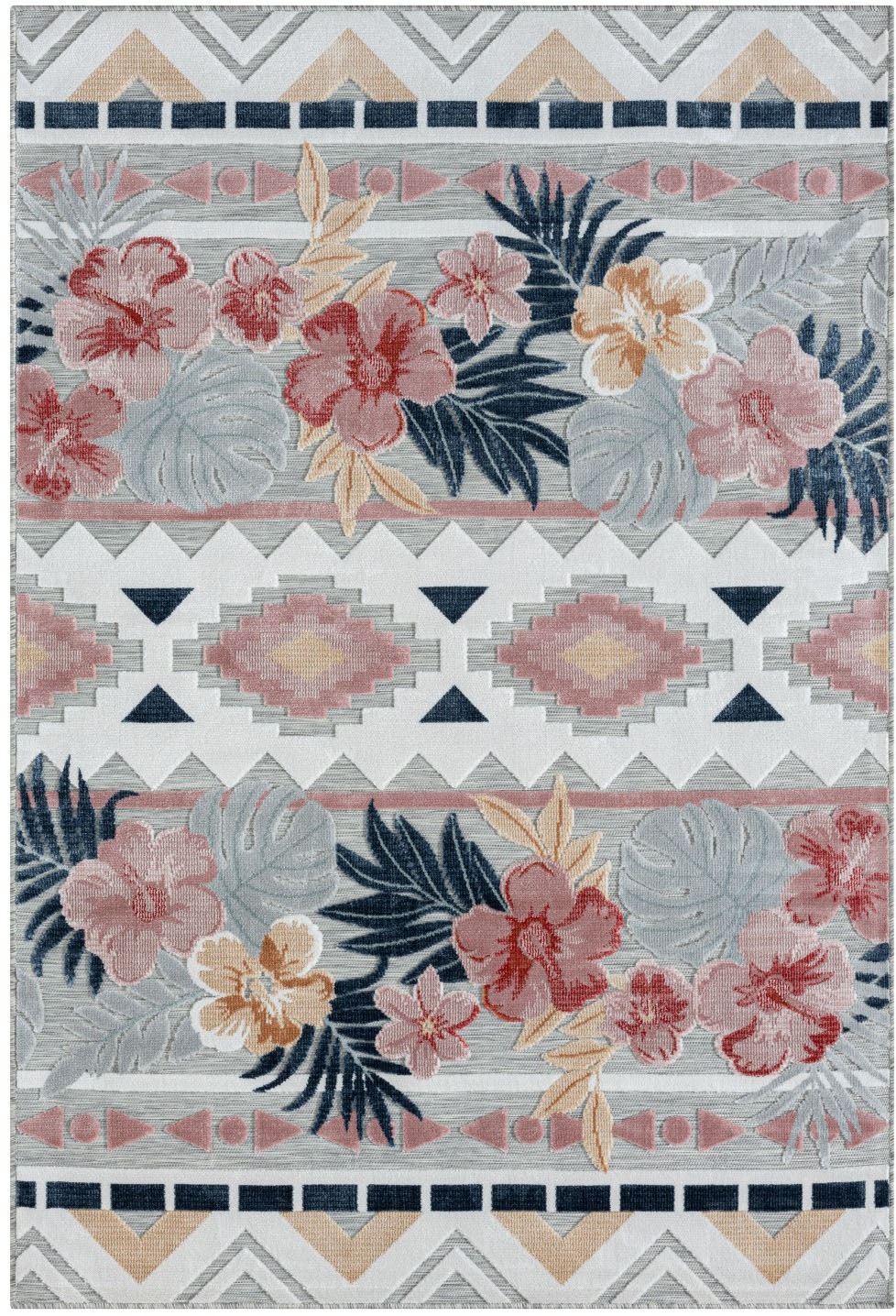 Myflair Möbel & Accessoires Teppich »Lotus, LAGERRÄUMUNG!« rechteckig 8 mm Höhe florales Design, Blumen Motiv, Outdoor geeignet, Balkon, Terrasse