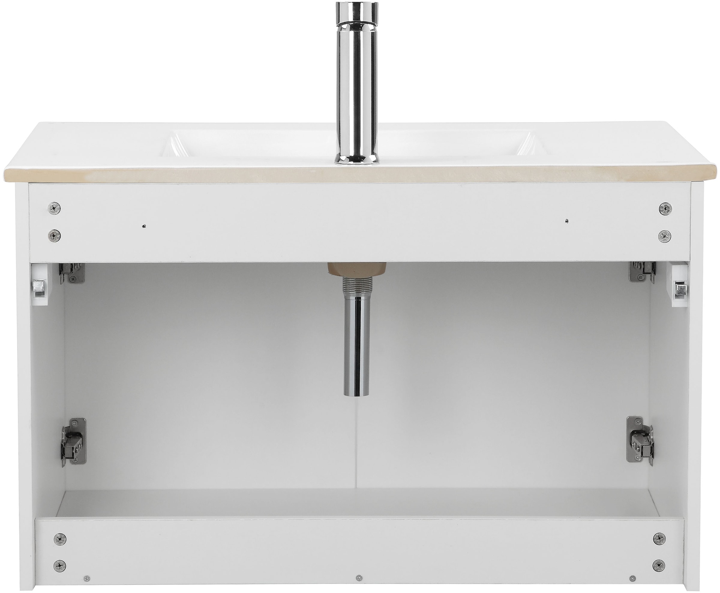 welltime Waschtisch »Florenz, Breite 60cm, 2 Tür, 2 Fächer, MDF-Front«, Waschplatz mit 2 Türen,in verschiedenen Farben erhältlich, Badmöbel
