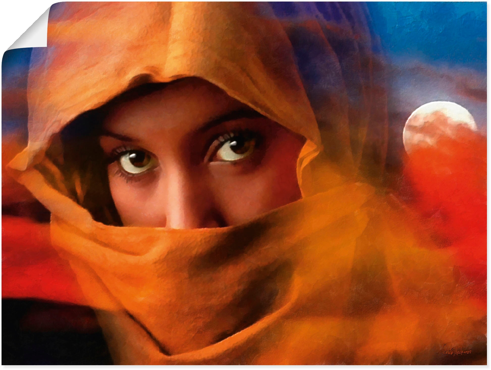 Artland Wandbild »Muslimische Mädchen Augen«, Bilder von Frauen, (1 St.), als Leinwandbild, Poster in verschied. Größen