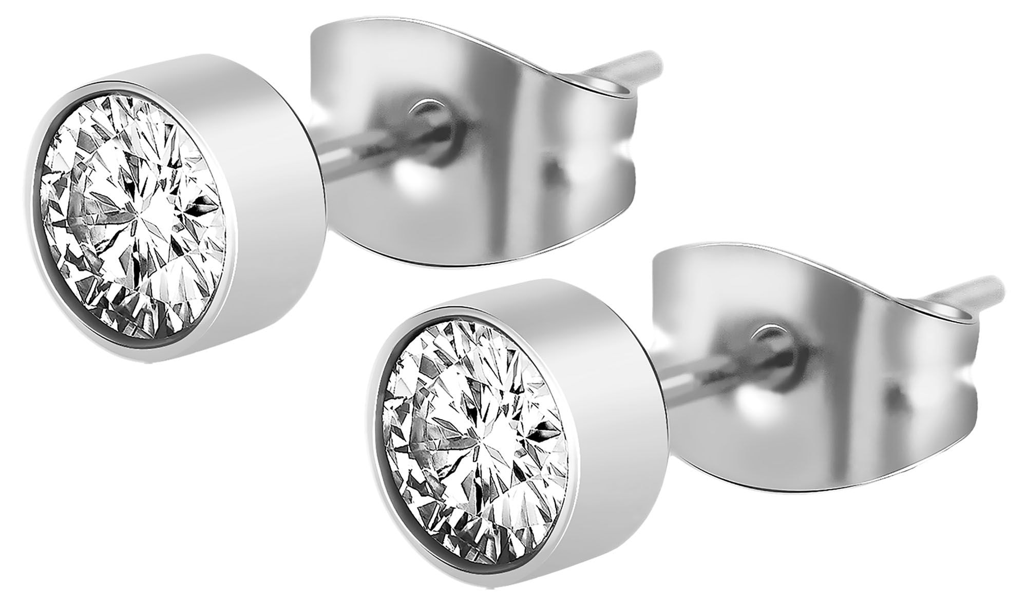 Adelia´s Paar Ohrstecker »Damen Ohrringe ¿ Ohrstecker aus Edelstahl mit Zirkonia«