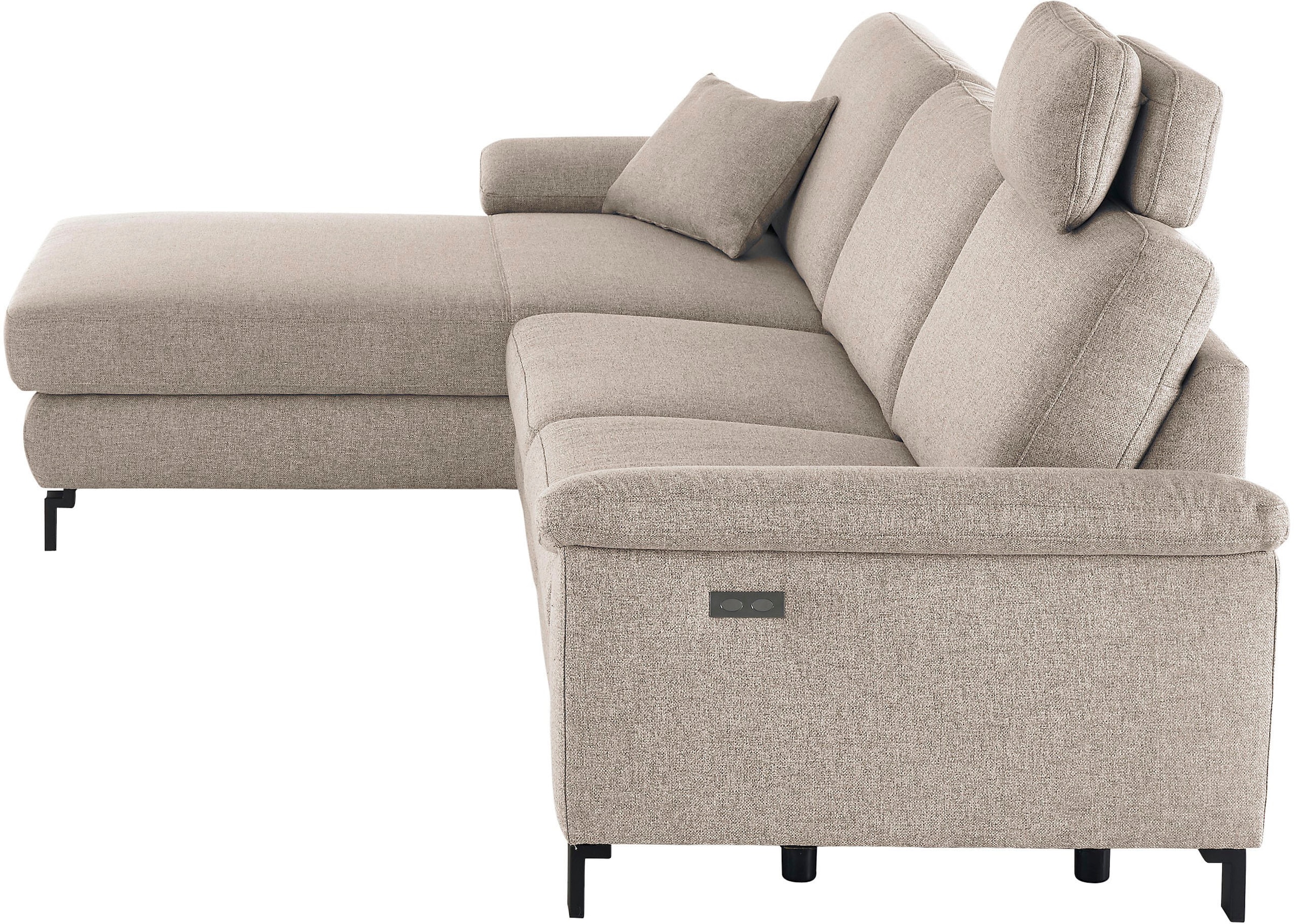 3C Candy Ecksofa »Mainau L-Form«, Relaxfunktion im 1,5-Sitzer, motorische Schlaffunktion in Longchair