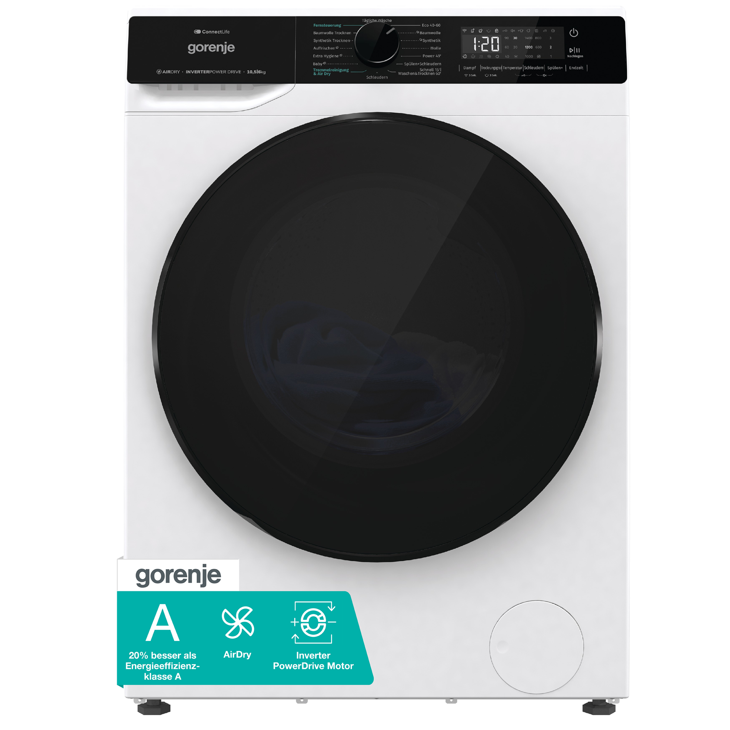 GORENJE Waschtrockner »WD2PA1X64ADW/DE« 10,5 kg /6 kg 72 dB(A) Energieklasse A-20%