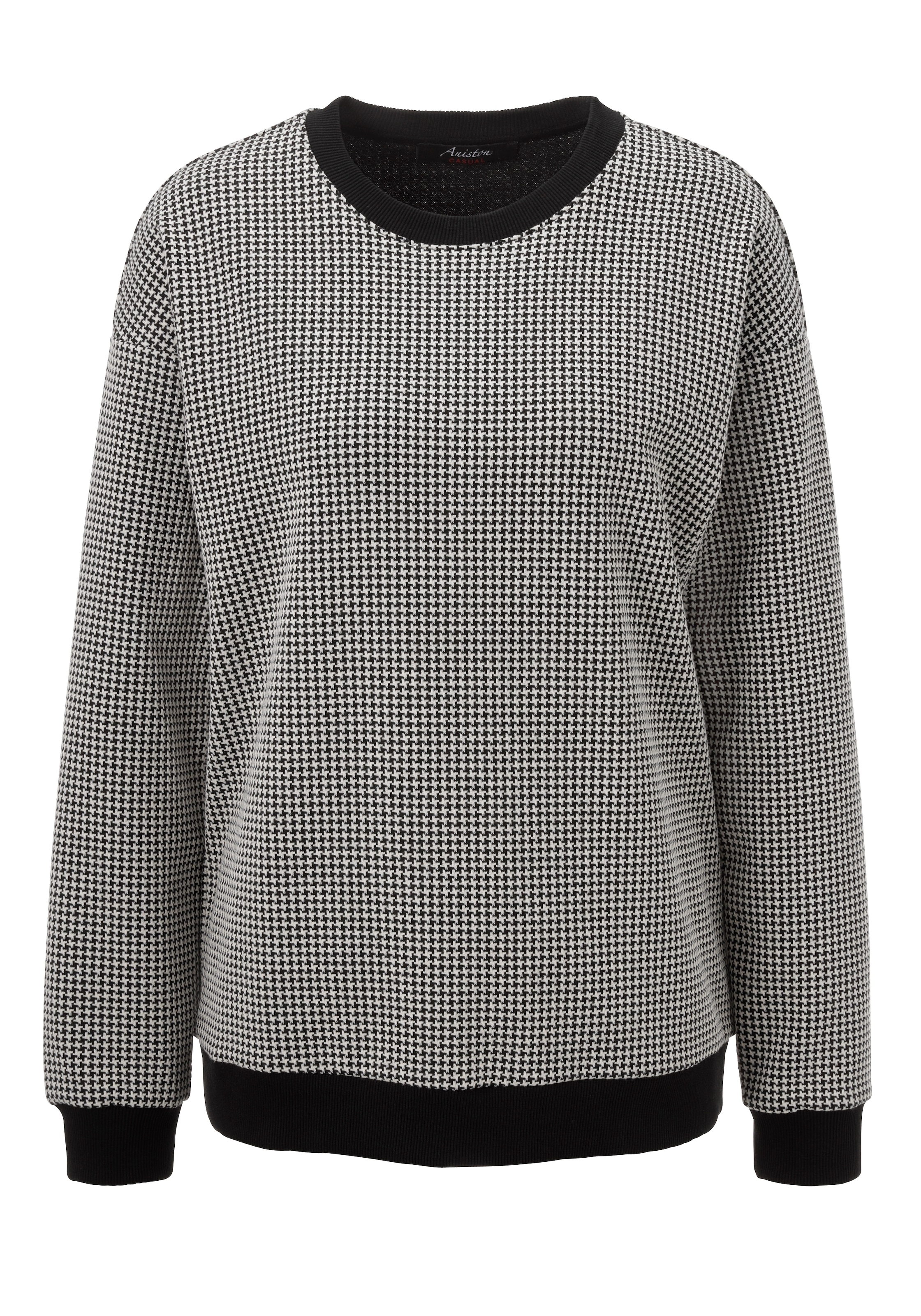 Aniston CASUAL Sweatshirt, mit trendigem Hahnentritt-Muster - NEUE KOLLEKTION