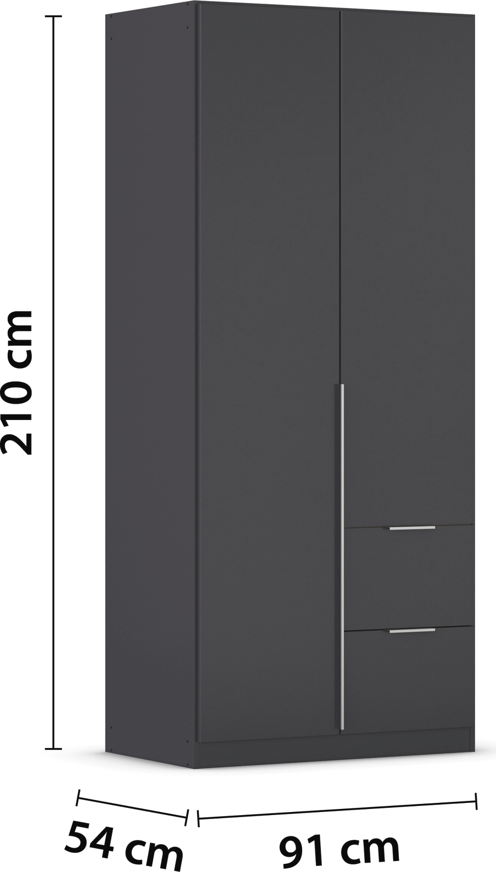 OTTO home Drehtürenschrank »Kleiderschrank Schrank Garderobe AGORDO mit Dekor- oder Hochglanzfront« in zwei Griff-Farben, Breiten 91-360 cm,  mit Außenschubkästen, in 7 Breiten und 2 Höhen MADE IN GERMANY