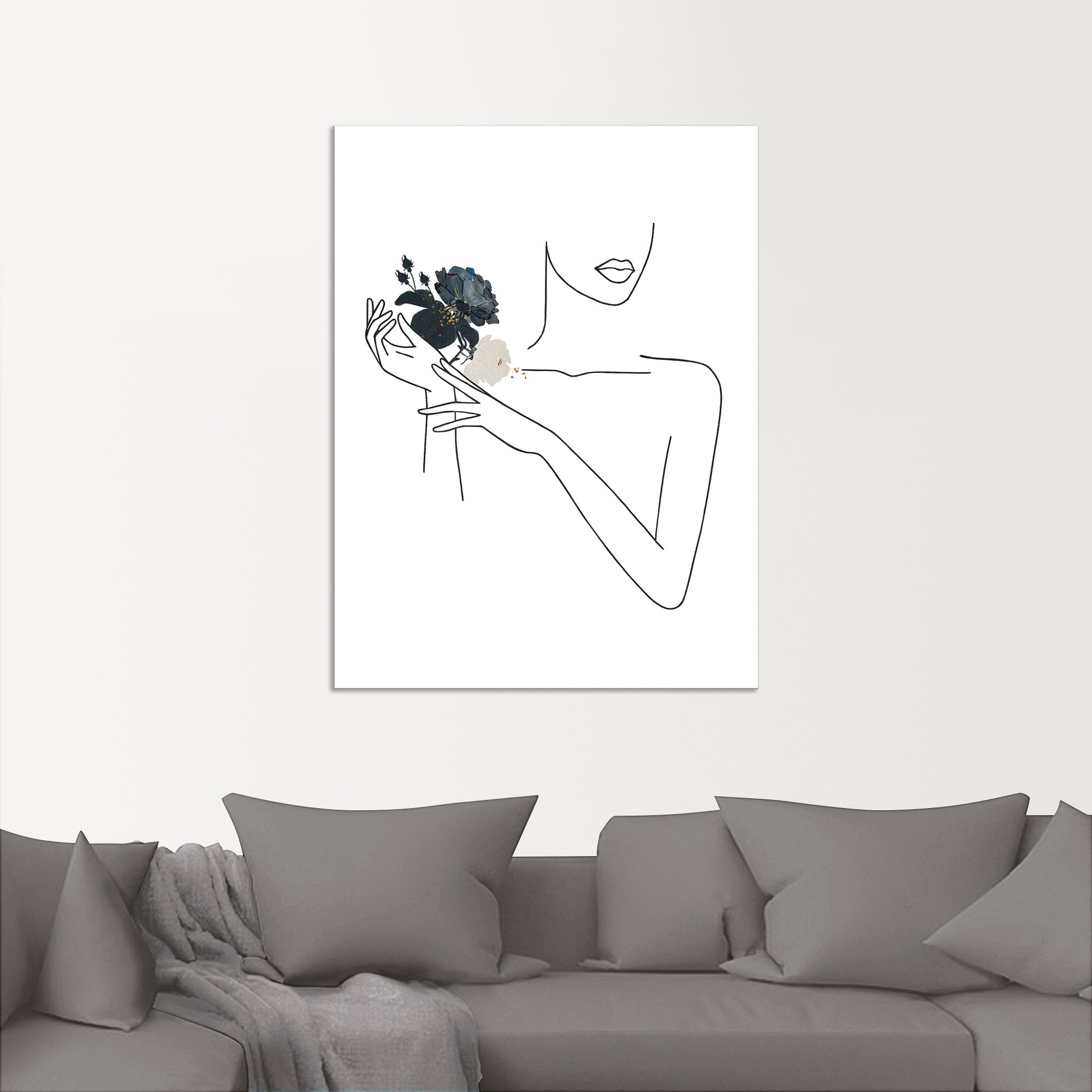 Artland Wandbild »Moderne LineArt Mädchen II«, Modebilder, (1 St.), als Alubild, Outdoorbild, Leinwandbild, Poster, Wandaufkleber