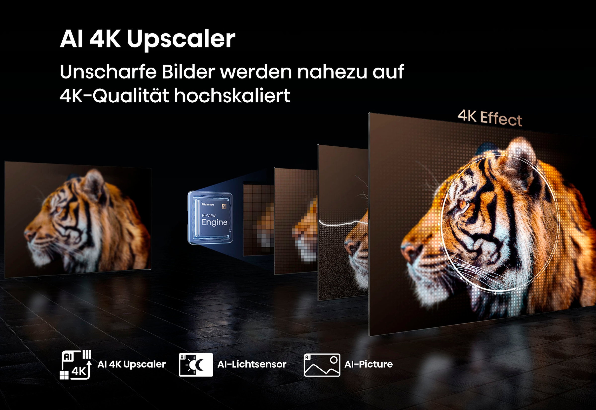 Hisense QLED-Fernseher »43E77Q PRO«, 4K Ultra HD, Smart-TV, 4K UHD QLED