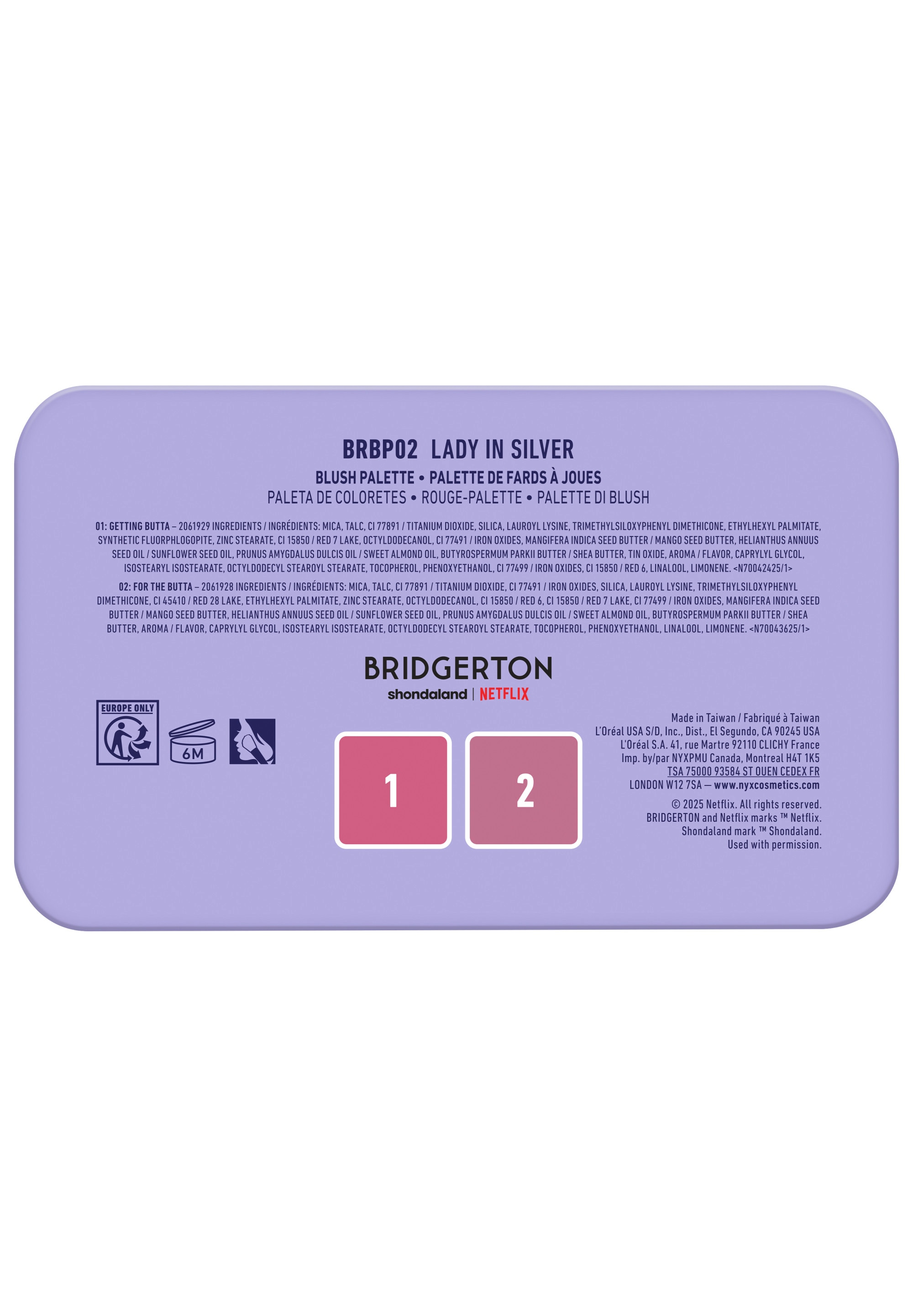 NYX Rouge »NYX Professional Makeup Bridgerton Royal Flush Blush Palette 02«