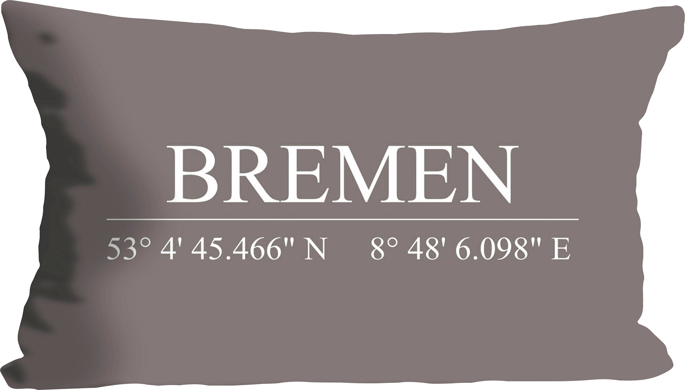 queence Dekokissen »Bremen«, mit Schriftzug, Kissenhülle ohne Füllung, 1 Stück