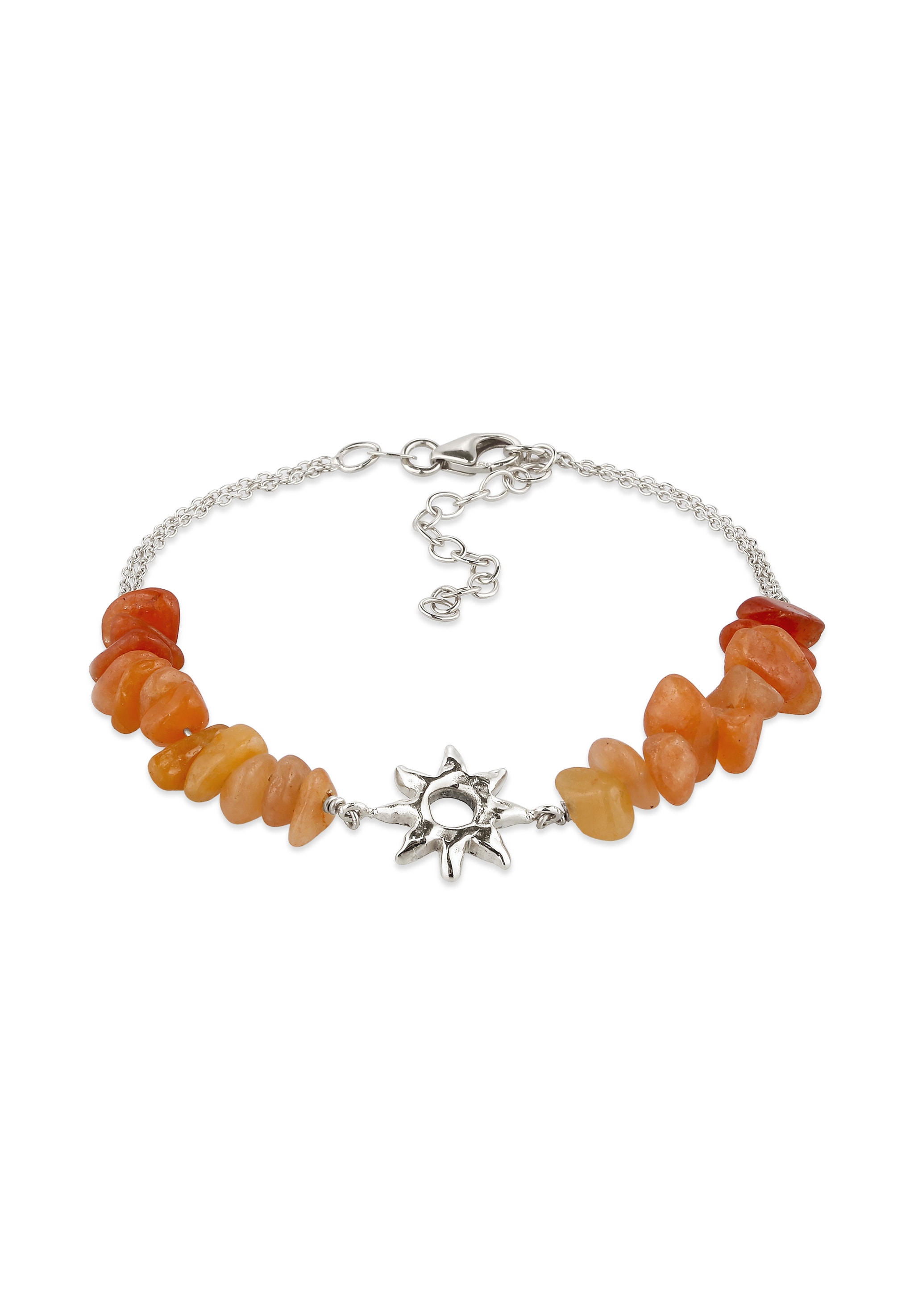 Elli Armkette »Armband Sonne Aventurin Braun 925 Sterling Silber«