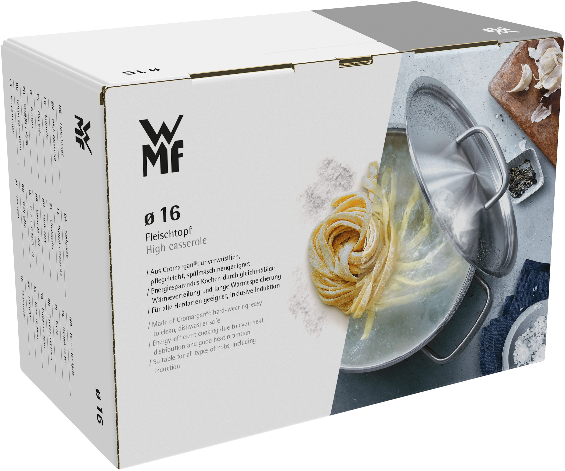 WMF Kochtopf »Gourmet Plus«, Cromargan® Edelstahl Rostfrei 18/10, (2 tlg.), wärmeduzierende Hohlgriffe, Innenskalierung, breiter Schüttrand