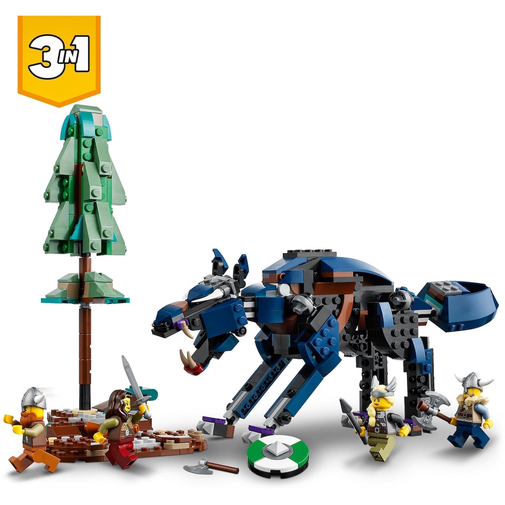 LEGO® Konstruktionsspielsteine »Wikingerschiff mit Midgardschlange (31132), LEGO® Creator 3in1«, (1192 St.)