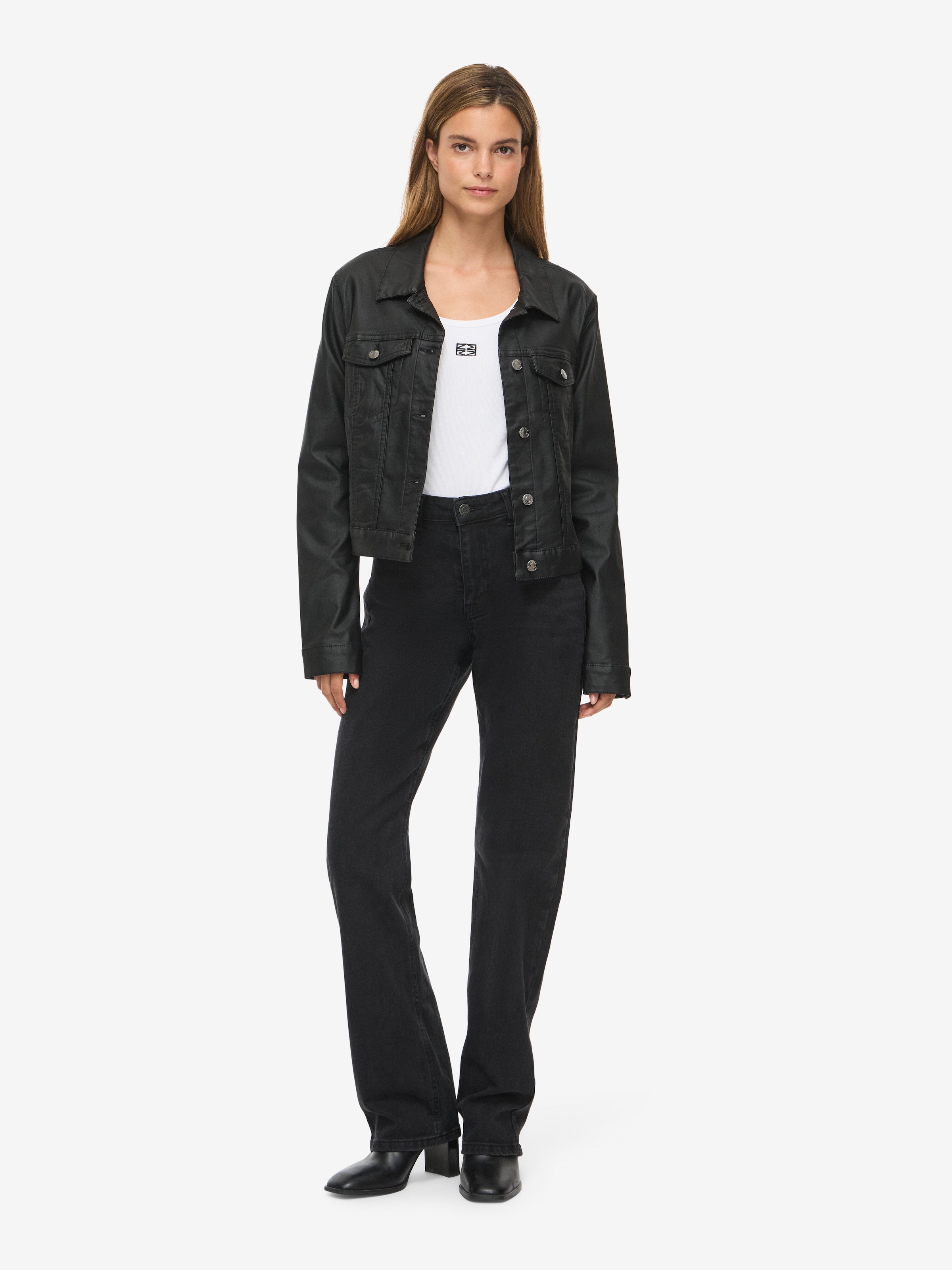 Noisy may Lederimitatjacke »NMCOATED DEBRA LS JACKET NOOS« Lederimitat