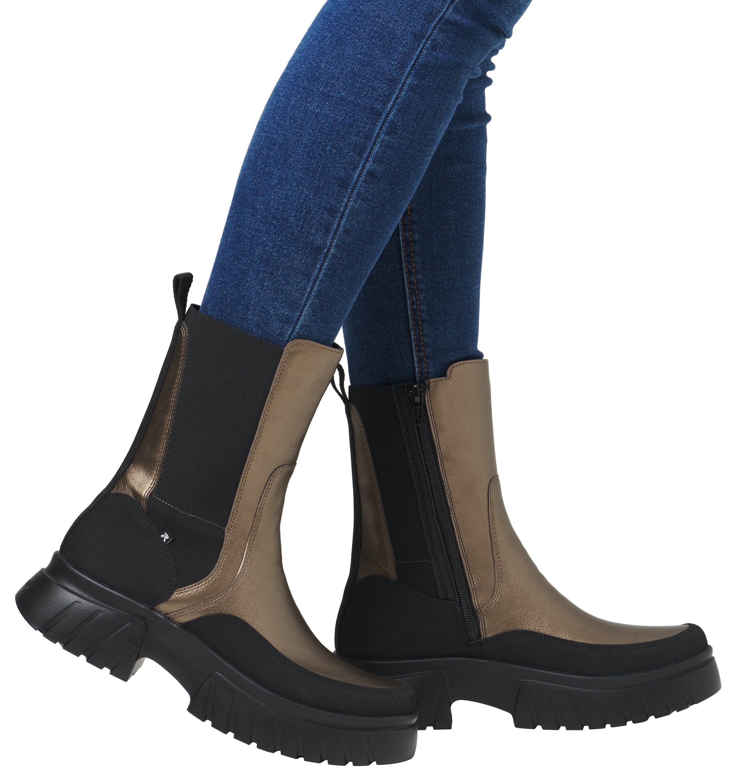 Rieker EVOLUTION Chelseaboots, Schlupfboots, Stiefelette mit praktischem Innenreißverschluss