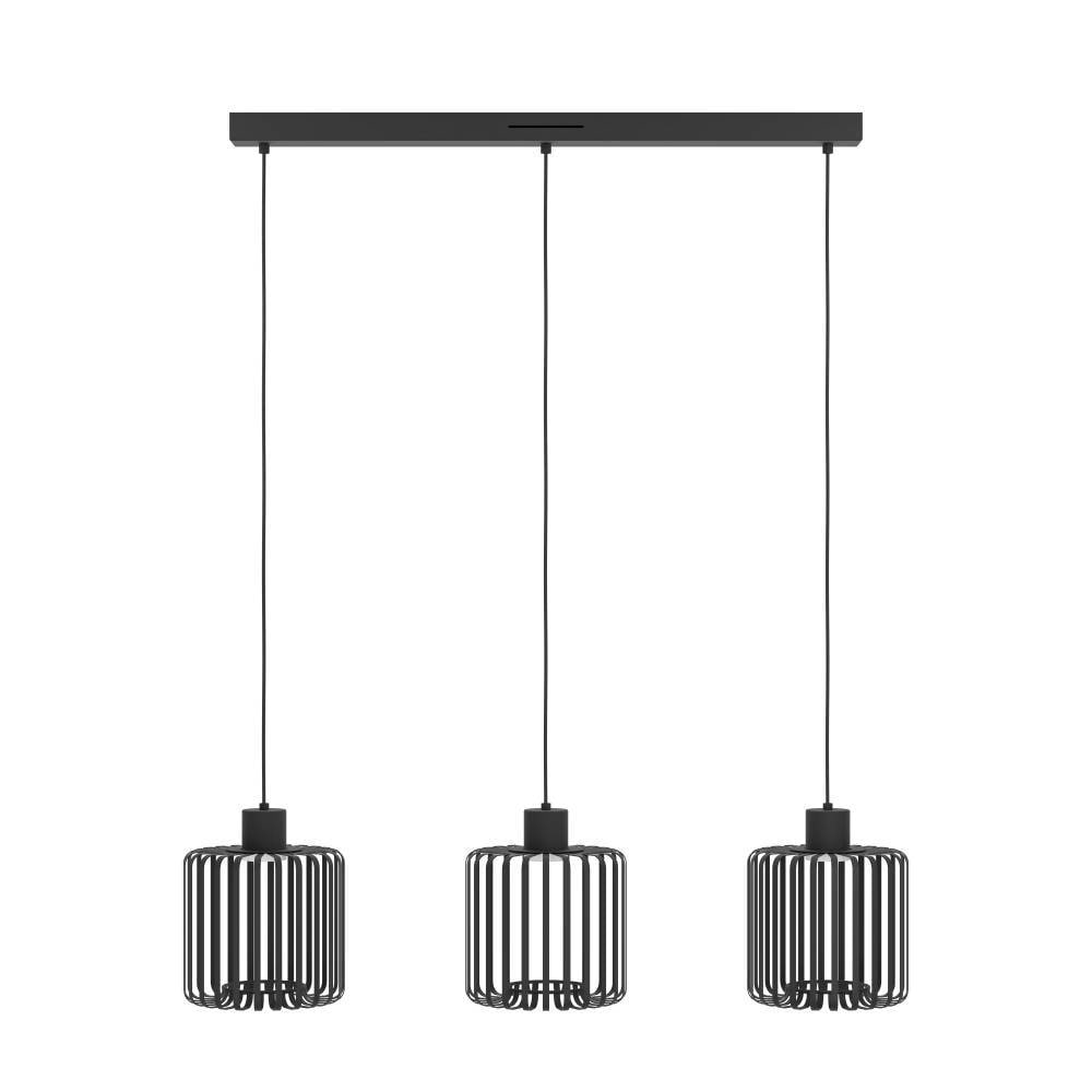 EGLO Hängeleuchte »GINESTRONE-Z Hängelampe schwarz, ZigBee 3.0, Timer, Pendelleuchte,«, 3 flammig, Leuchtmittel LED-Modul | LED fest integriert, App/Sprachsteuerung Alexa, 90x20x110cm, exkl. Fernbedienung, 3-flammig