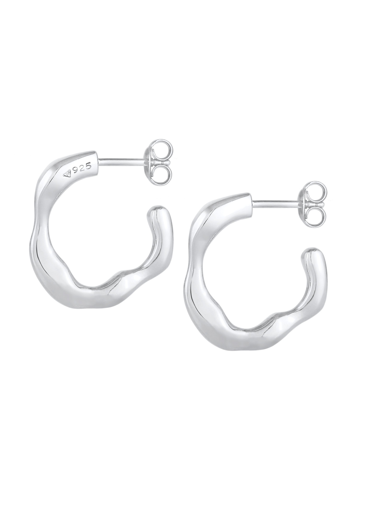 Elli Premium Paar Ohrstecker »Ohrringe Creolen Stecker Organic Look 925 Silber«