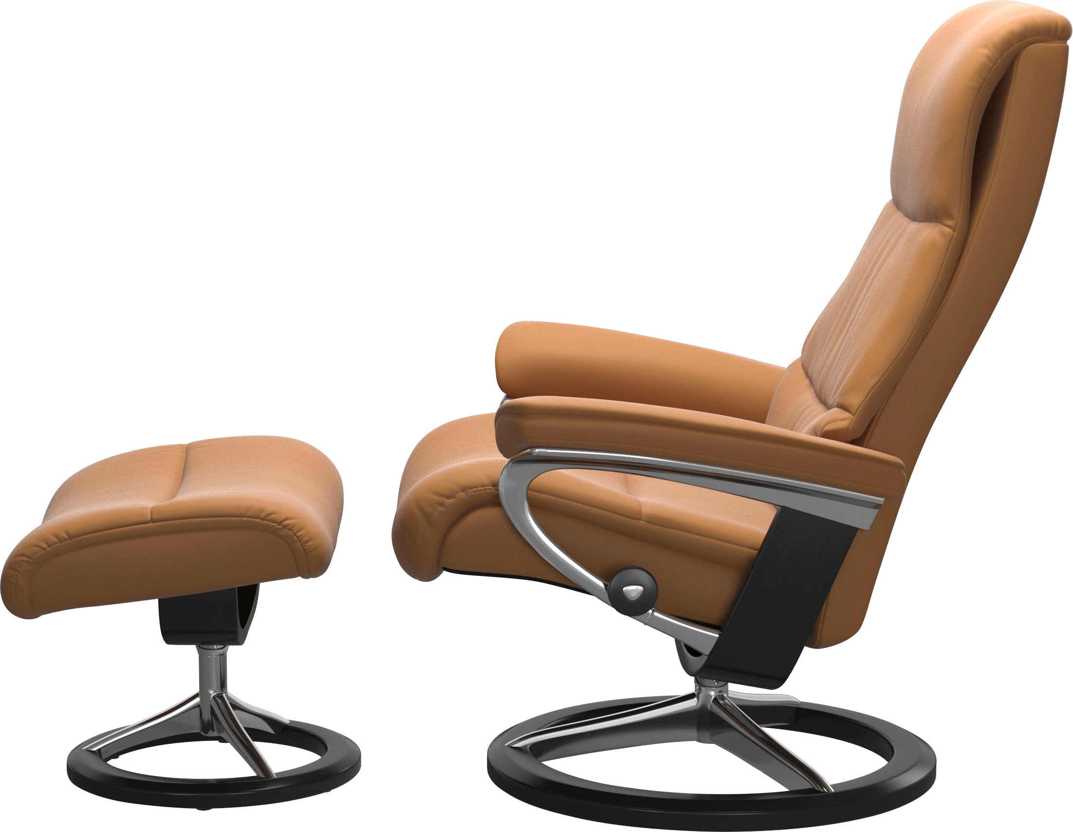 Stressless® Relaxsessel »View« Set, Relaxsessel mit Hocker,  mit Signature Base, Größe S,Gestell Schwarz